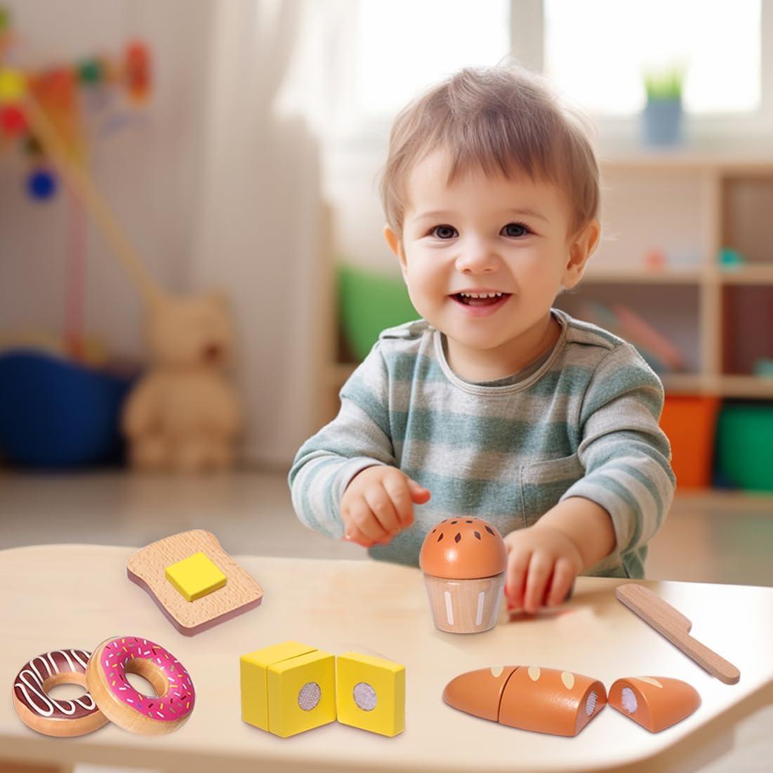 Set de Juguetes de Comida de Panadería de Madera Inslat 13 PCS