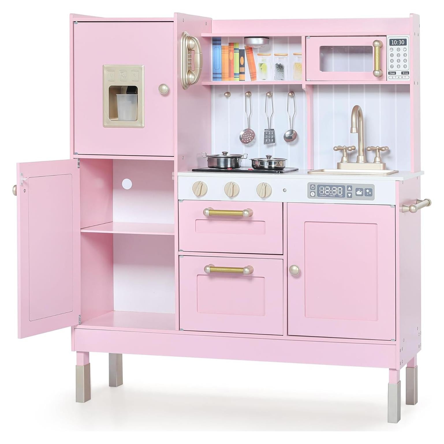 Cocina de Madera Kinder King Rosa para Niños 3+ Años