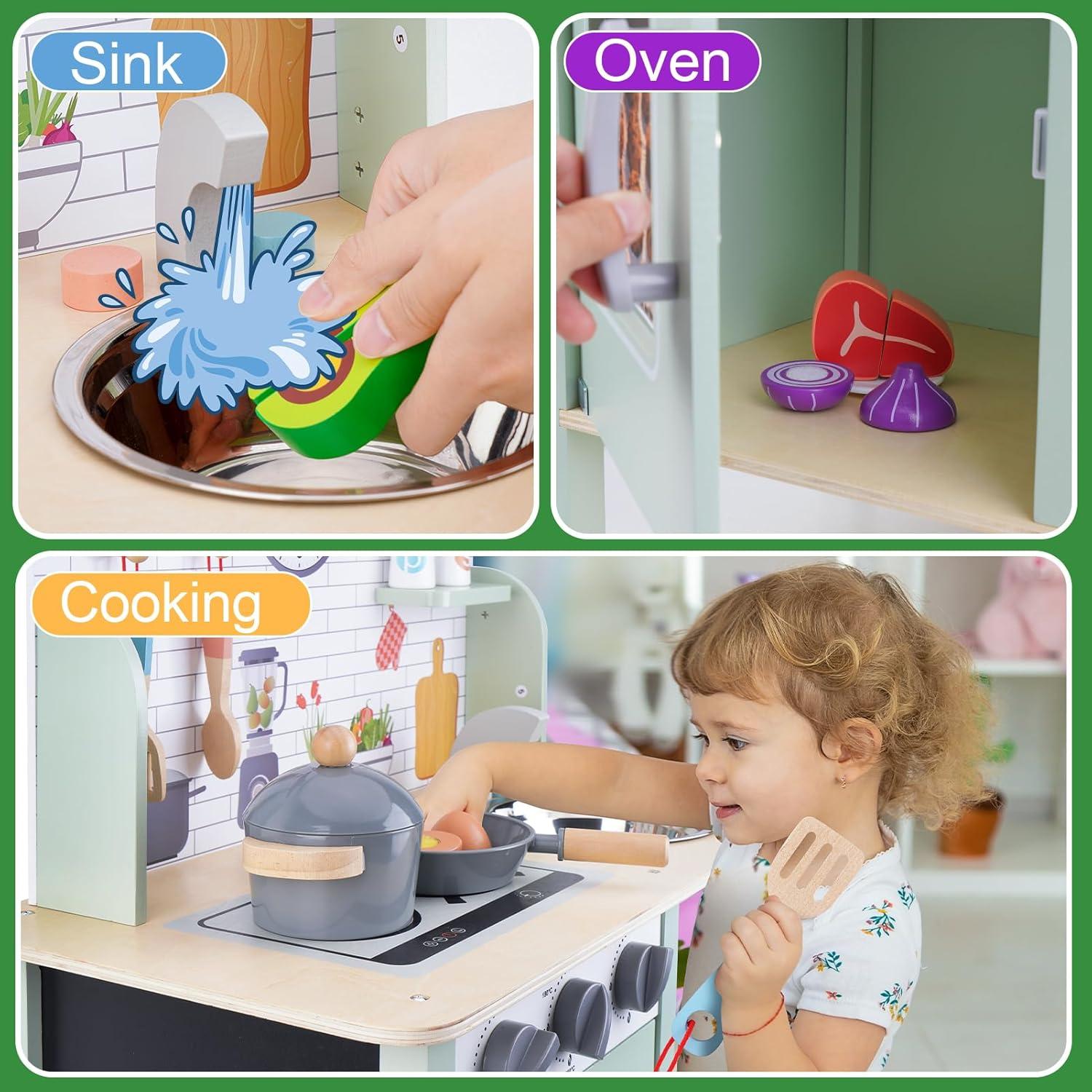 Cocina de Madera para Niños Shenzhenshikedikeran 60x29.5x80.8cm