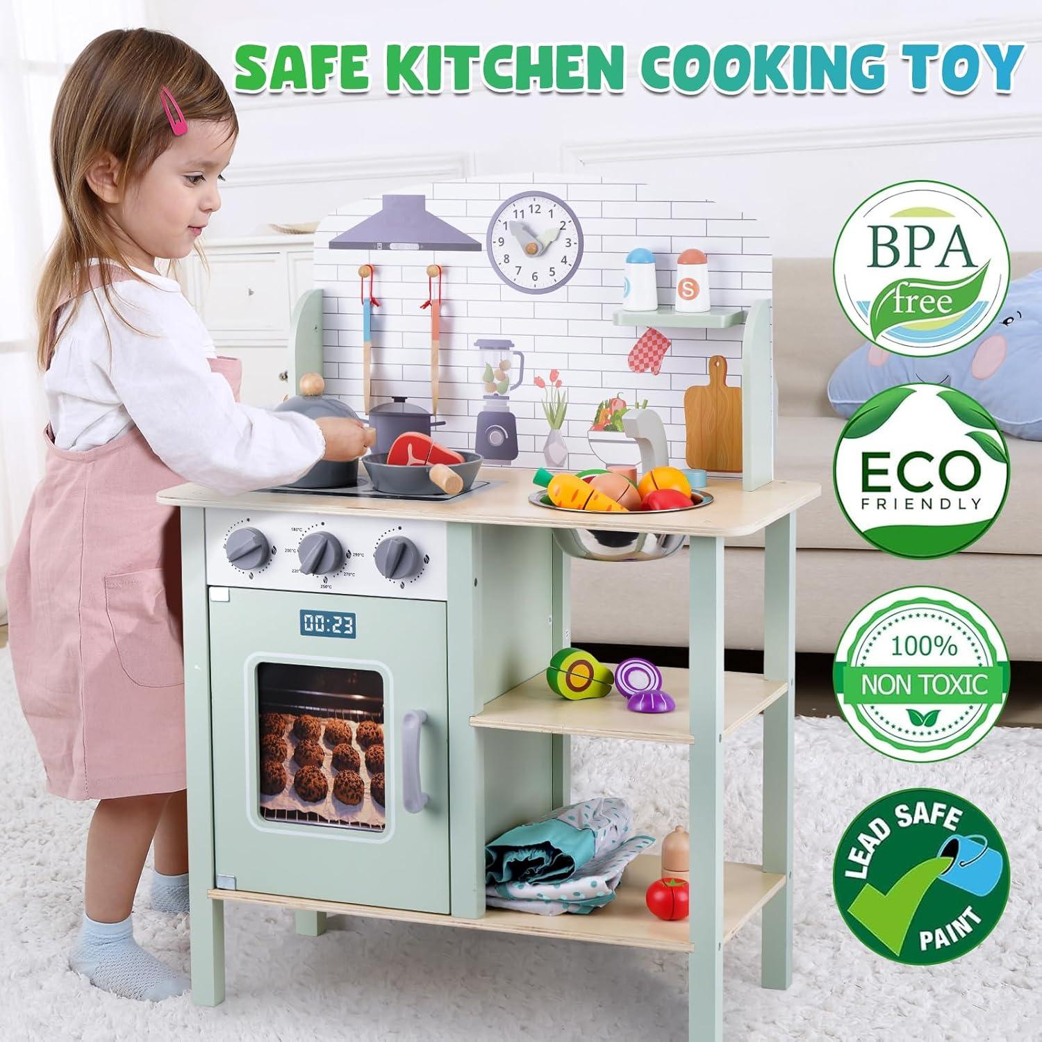 Cocina de Madera para Niños Shenzhenshikedikeran 60x29.5x80.8cm