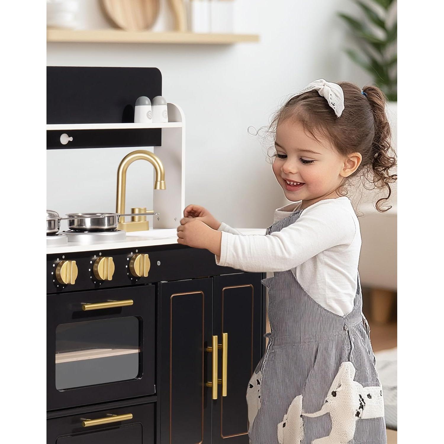 Conjunto de Cocina de Madera ROBUD con Estufa y Horno Realistas