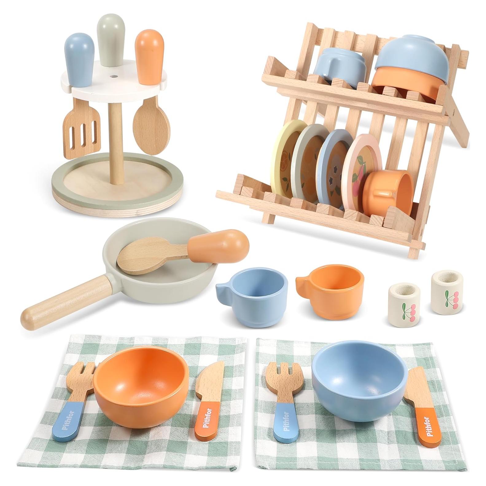 Juego de Utensilios de Cocina de Madera Pithfor 19x8.9x25.4cm