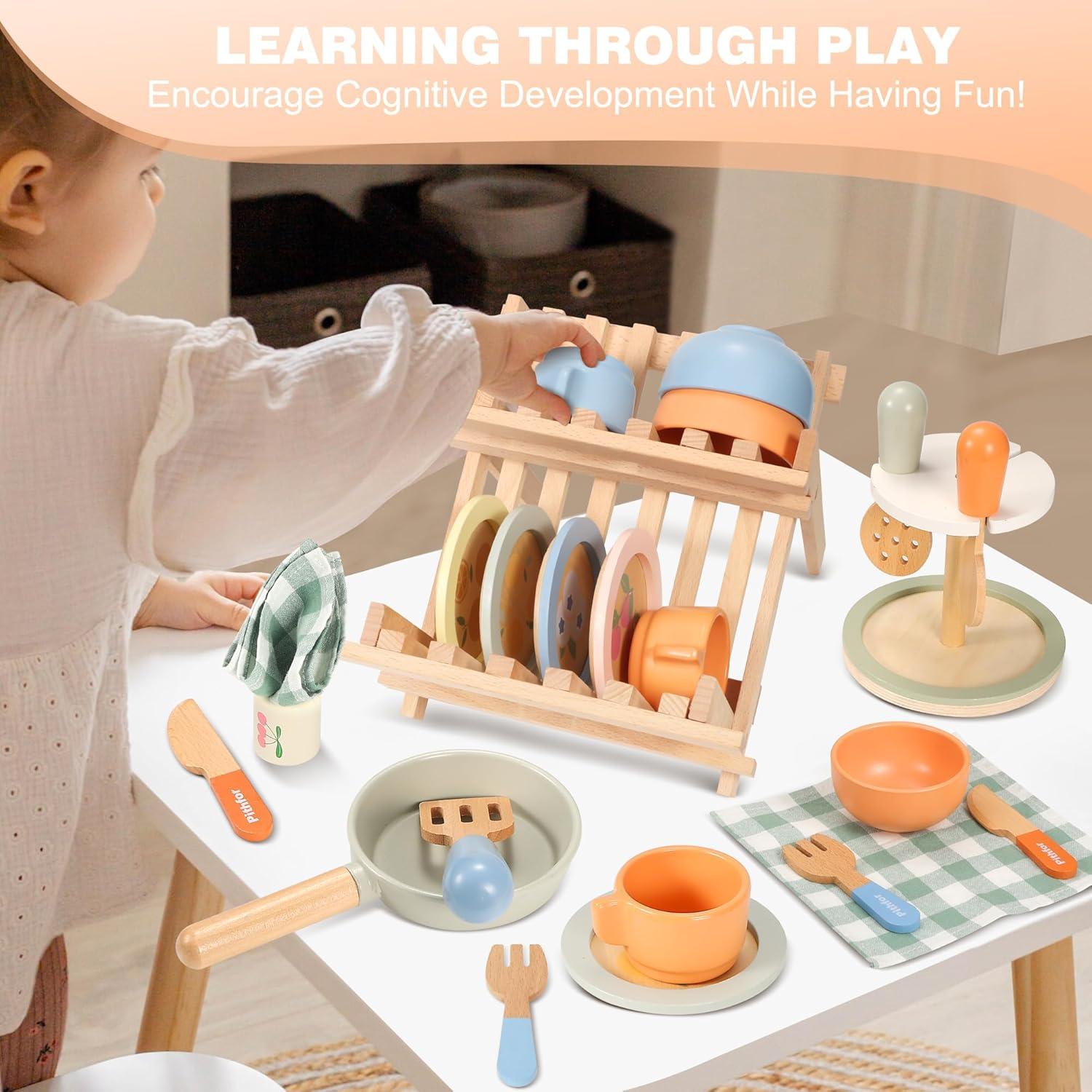 Juego de Utensilios de Cocina de Madera Pithfor 19x8.9x25.4cm