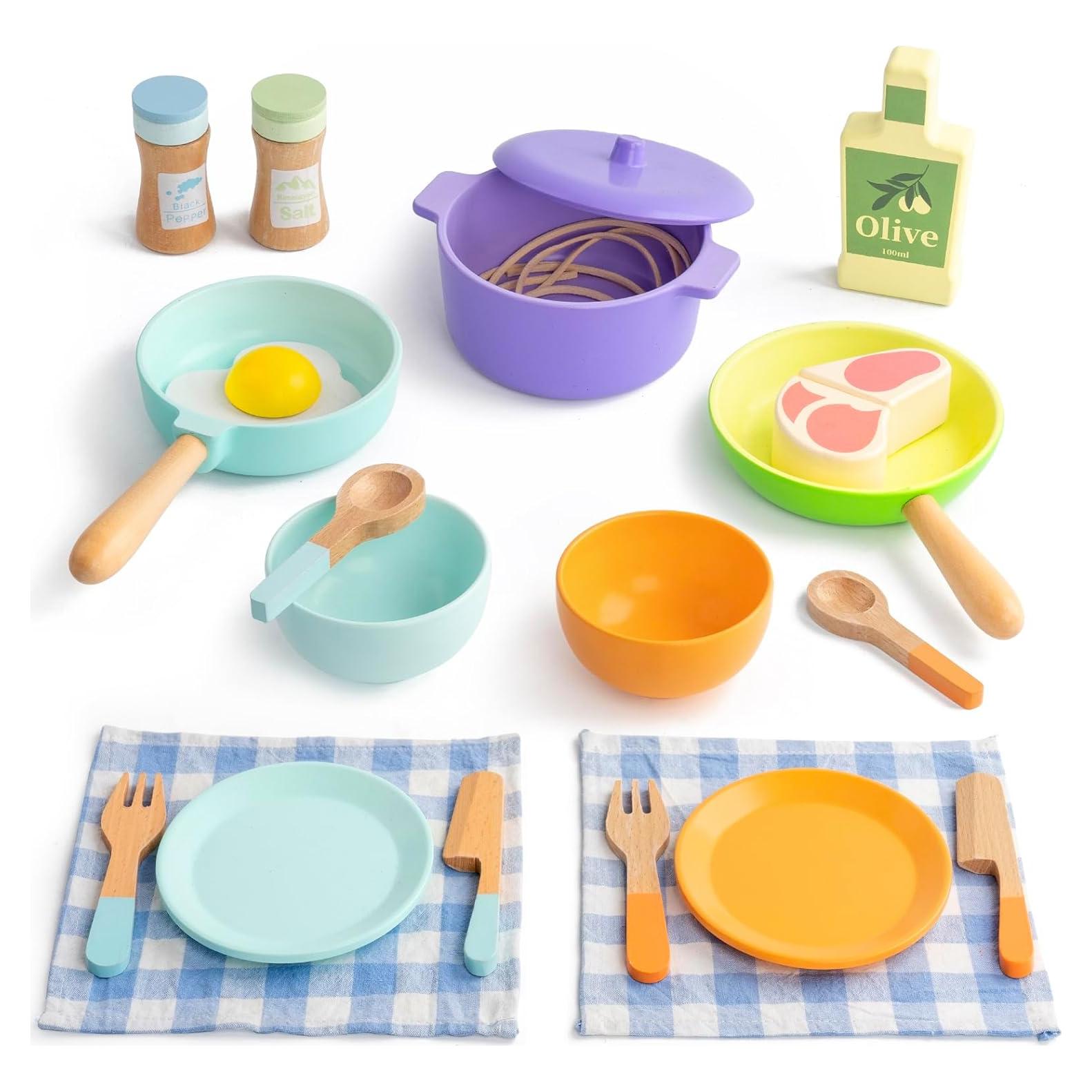 Set de Cocina de Madera KDSFT 22 Piezas para Niños 3+