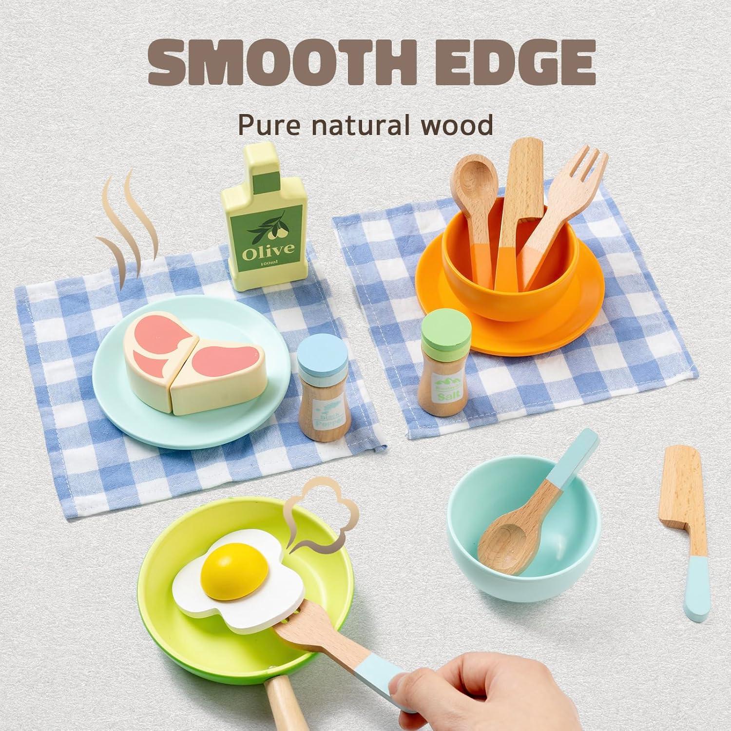 Set de Cocina de Madera KDSFT 22 Piezas para Niños 3+