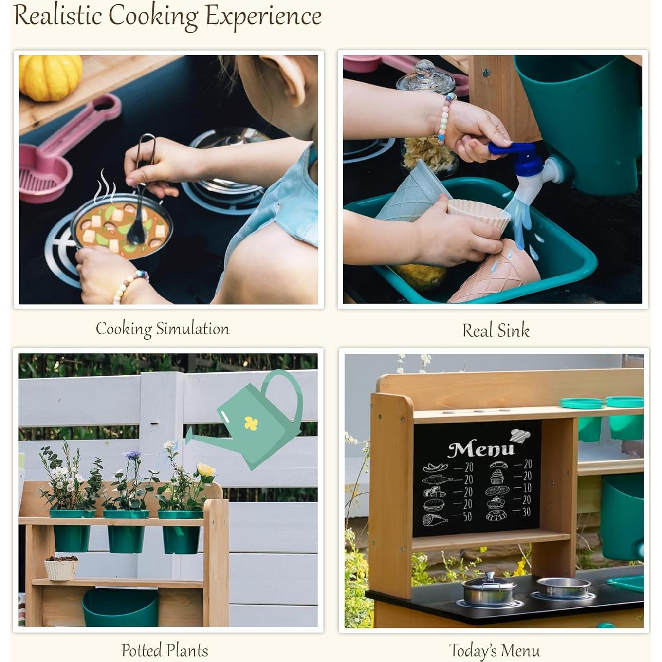 Cocina de barro para niños HANGZHOUSAIPOGUO 90cm con fregadero