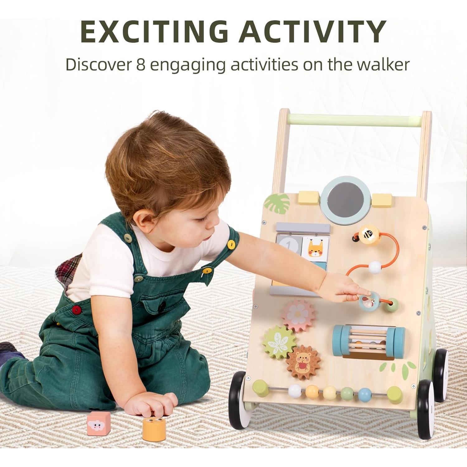 Caminador de Bebé de Madera OOOK Montessori con Actividades