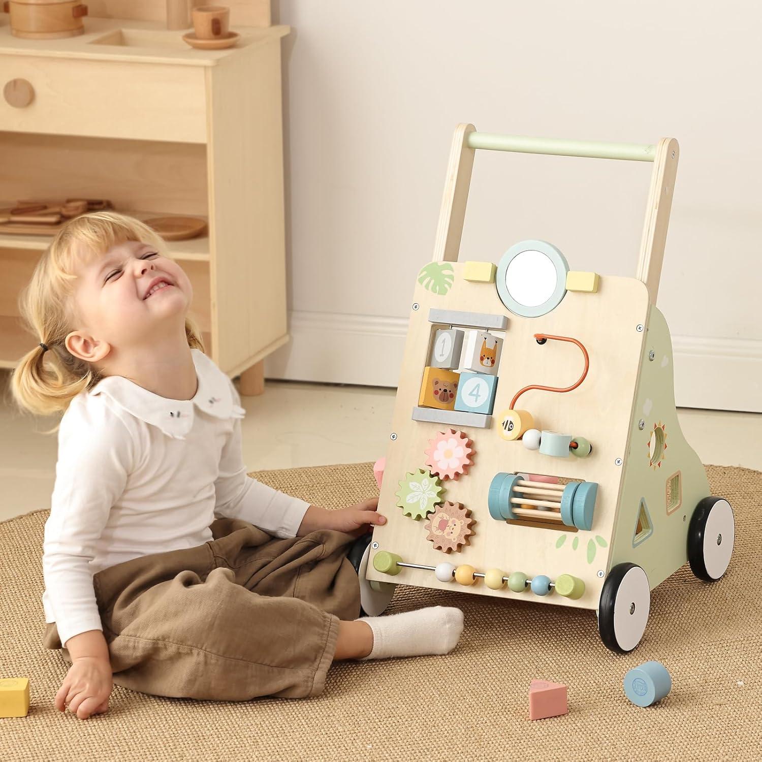 Caminador de Bebé de Madera OOOK Montessori con Actividades