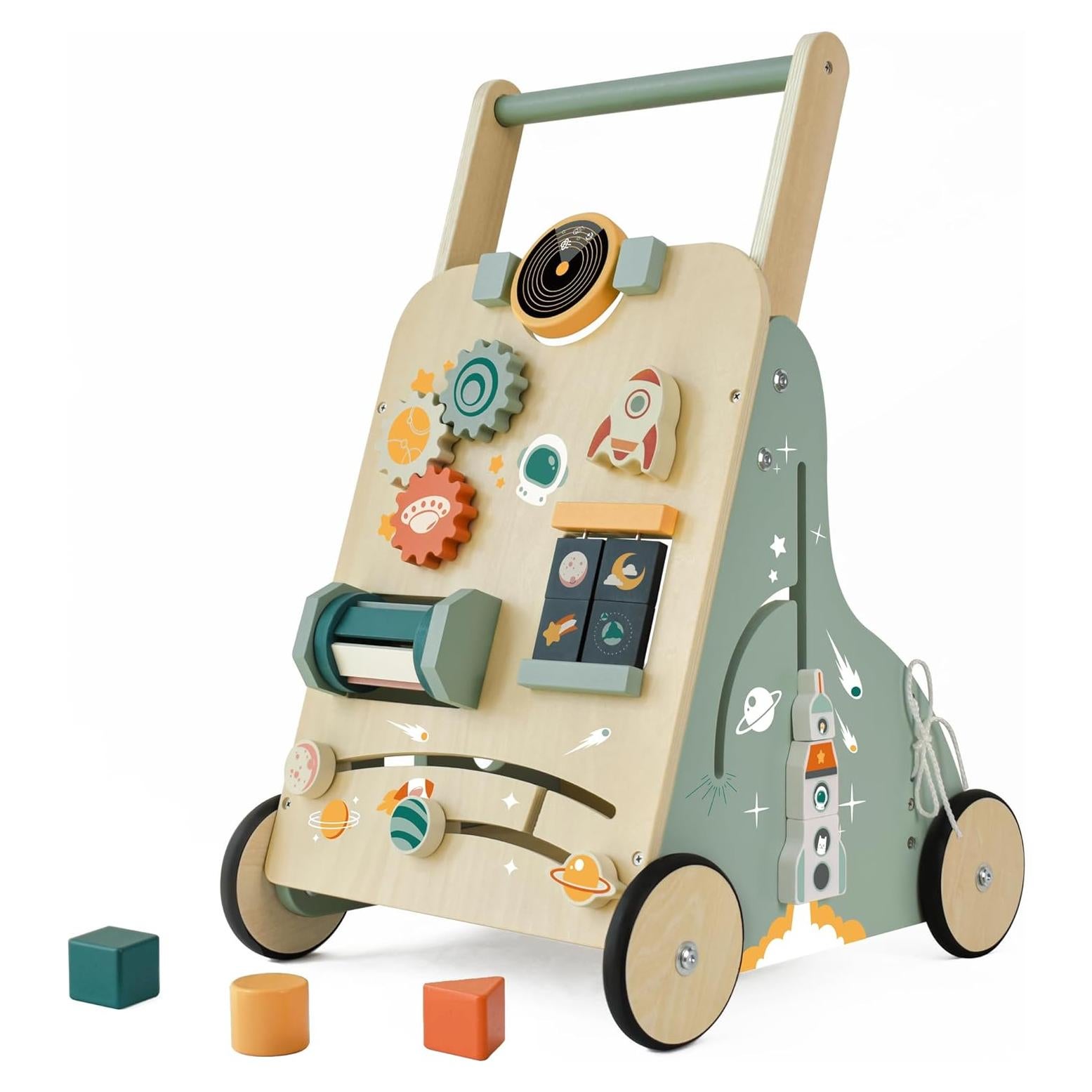 Andador de Madera Montessori Ajustable Cohete 50.8-55.9 cm