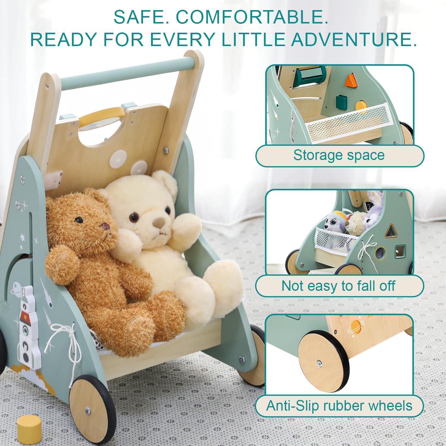 Andador de Madera Montessori Ajustable Cohete 50.8-55.9 cm