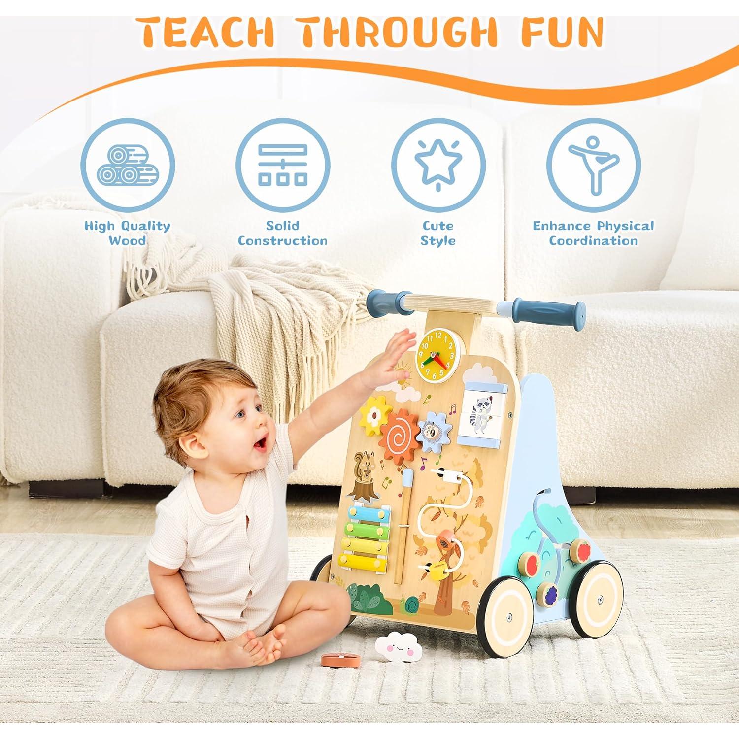 Andador de Madera JooKiddie con Centro de Actividades 7-en-1