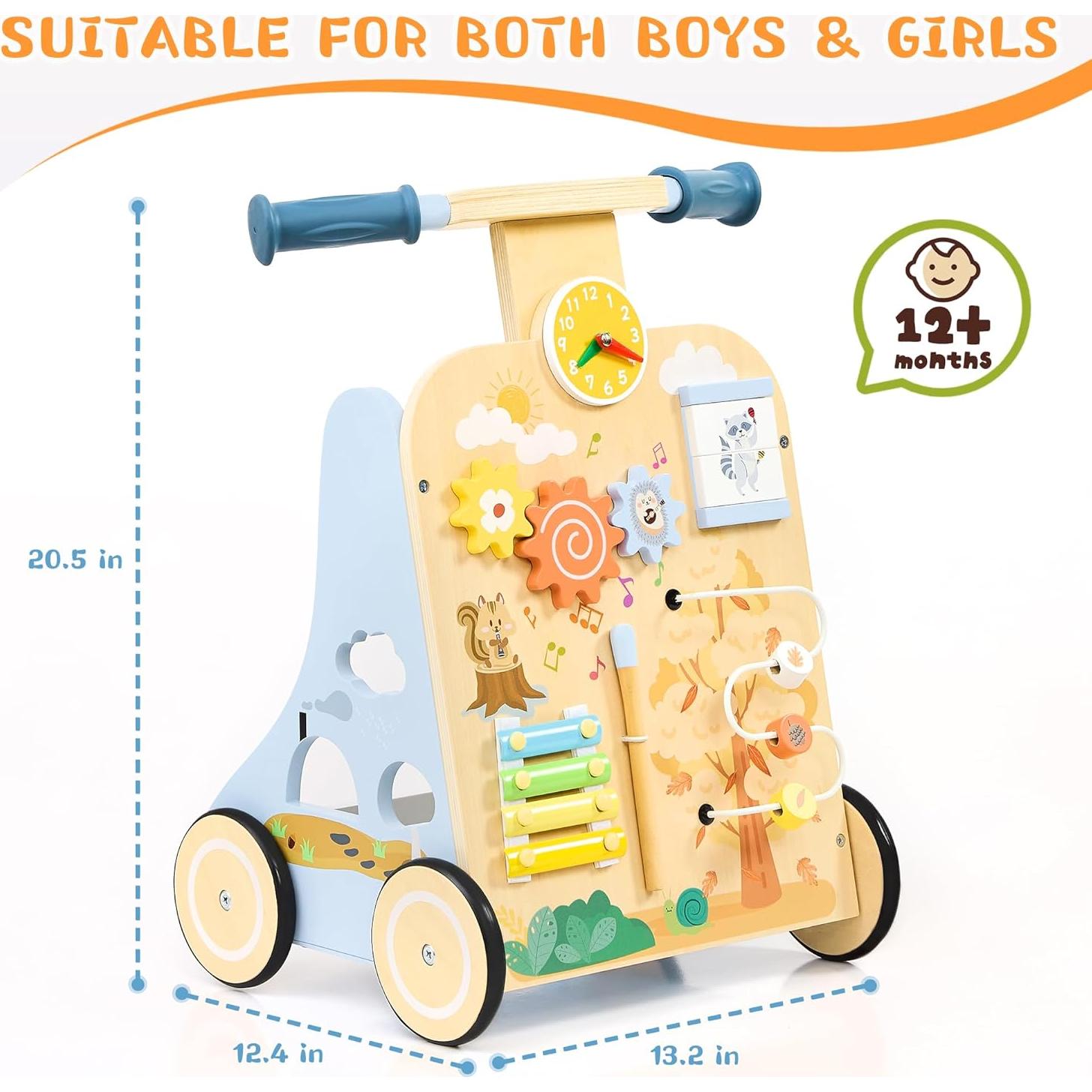 Andador de Madera JooKiddie con Centro de Actividades 7-en-1