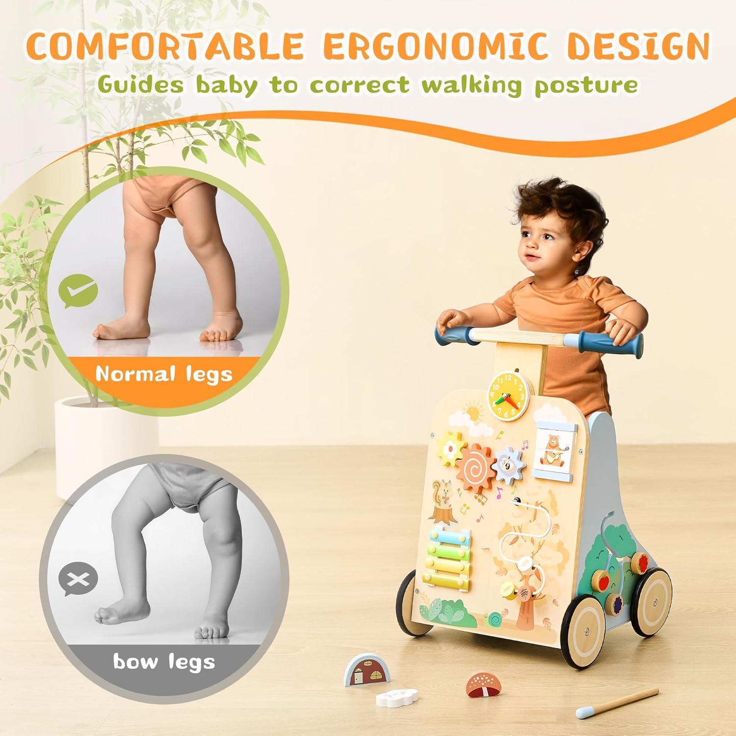 Andador de Madera JooKiddie con Centro de Actividades 7-en-1