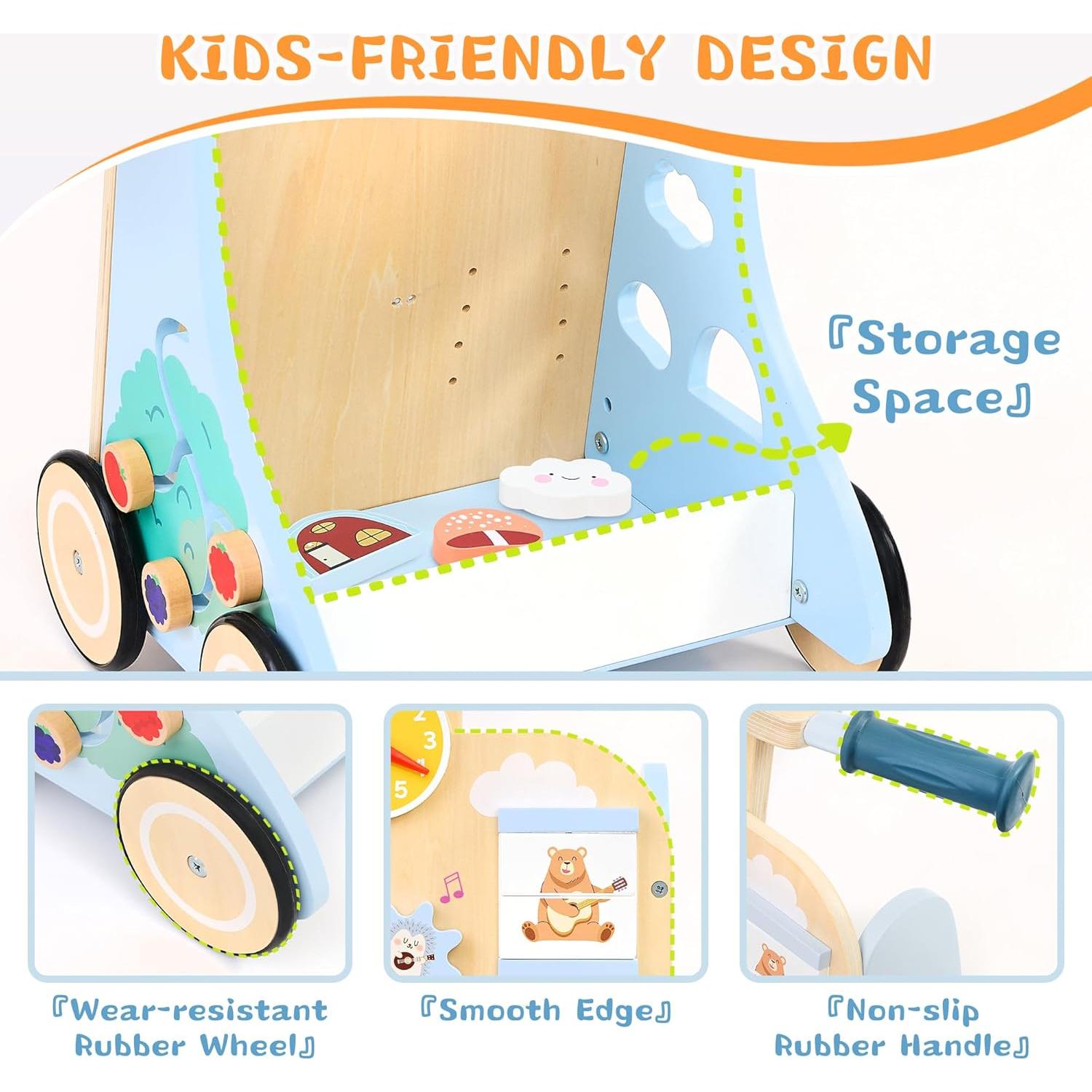 Andador de Madera JooKiddie con Centro de Actividades 7-en-1