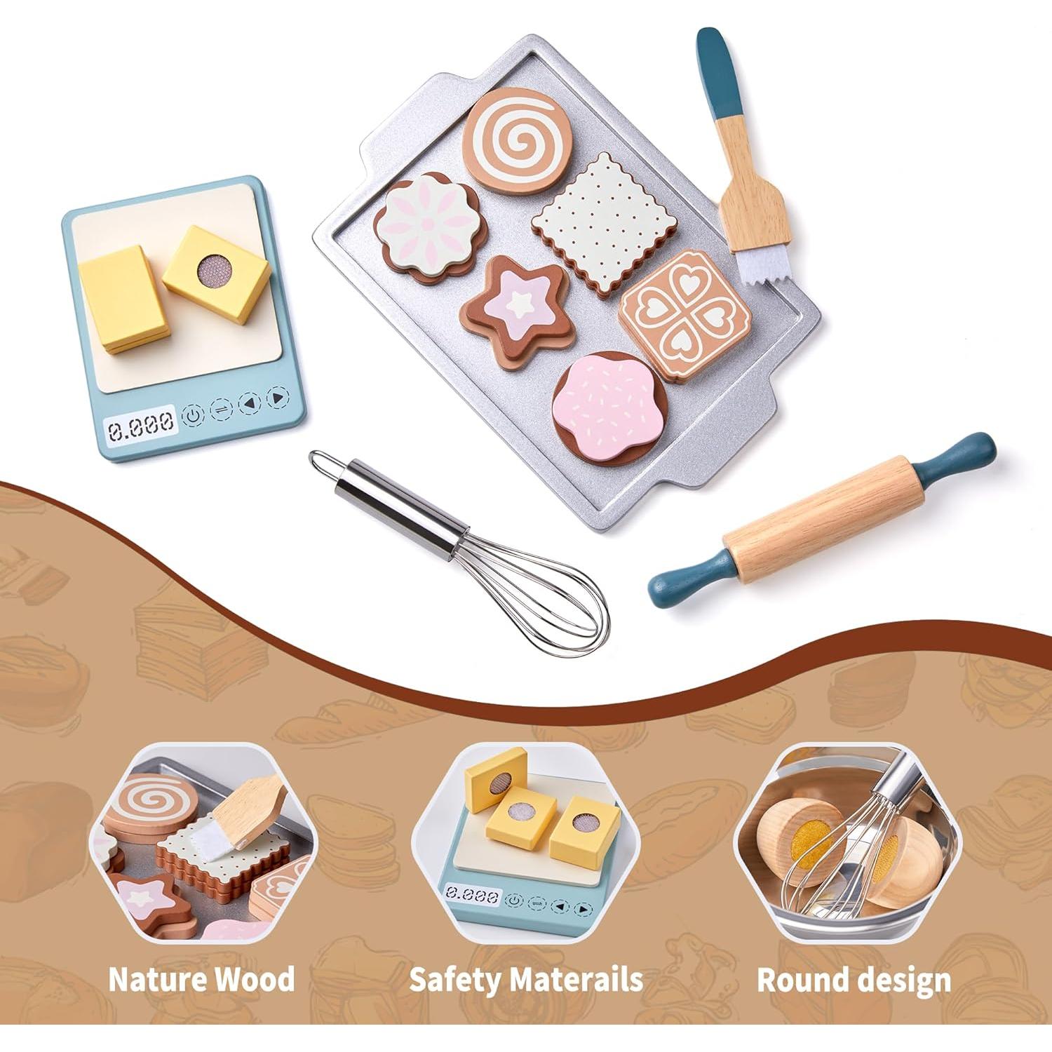 Juegos de Comida de Madera ToyWoo para Niños 3-6 Años