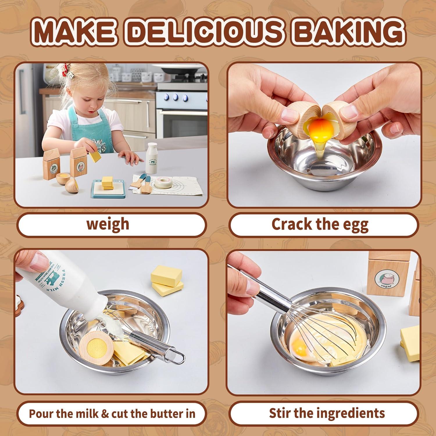 Juegos de Comida de Madera ToyWoo para Niños 3-6 Años