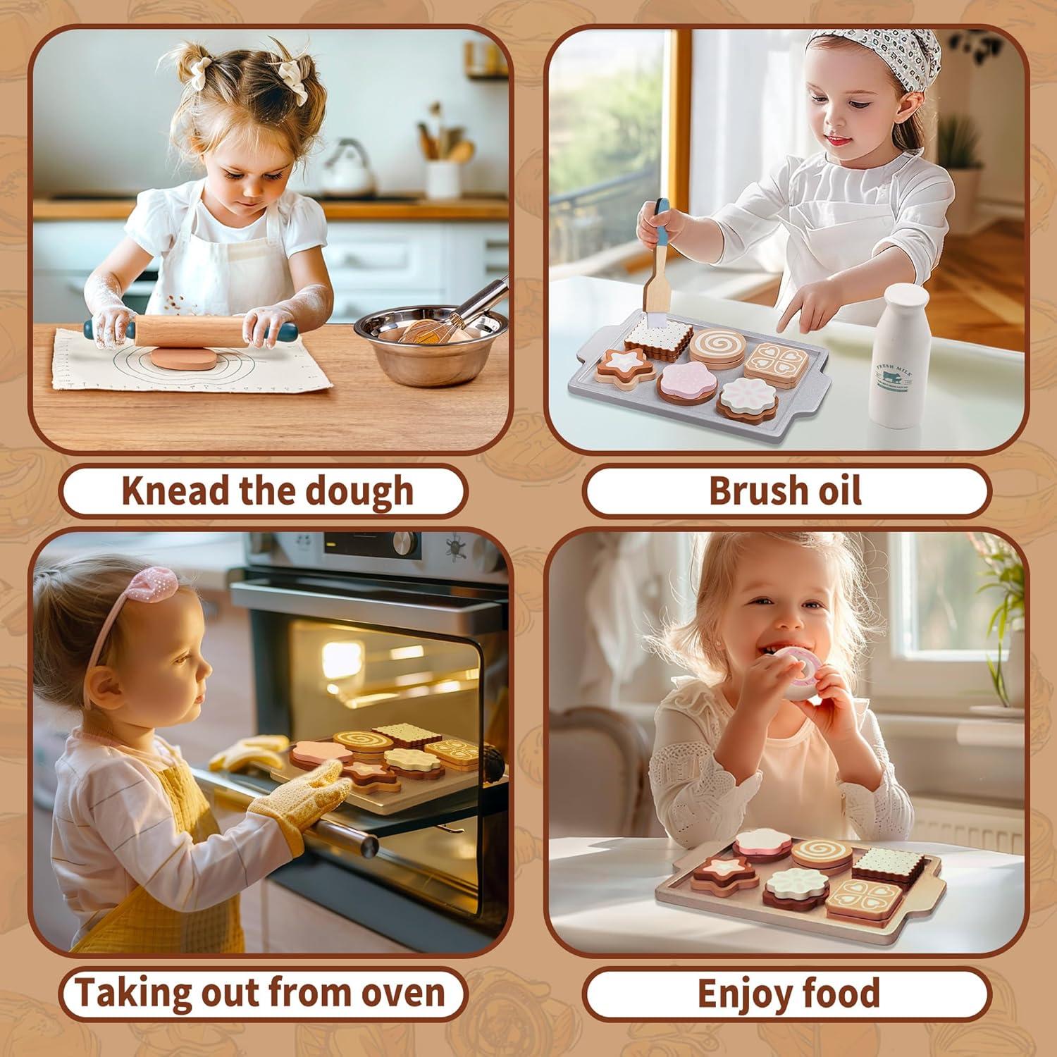 Juegos de Comida de Madera ToyWoo para Niños 3-6 Años