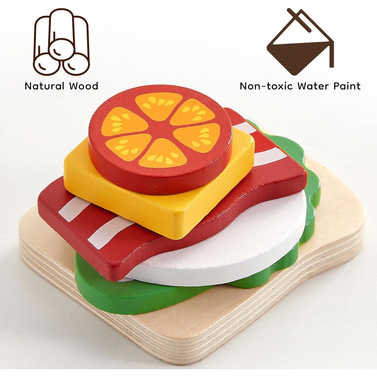 Tostadora de Juguete de Madera Pillowhale - 18 Piezas para Niños