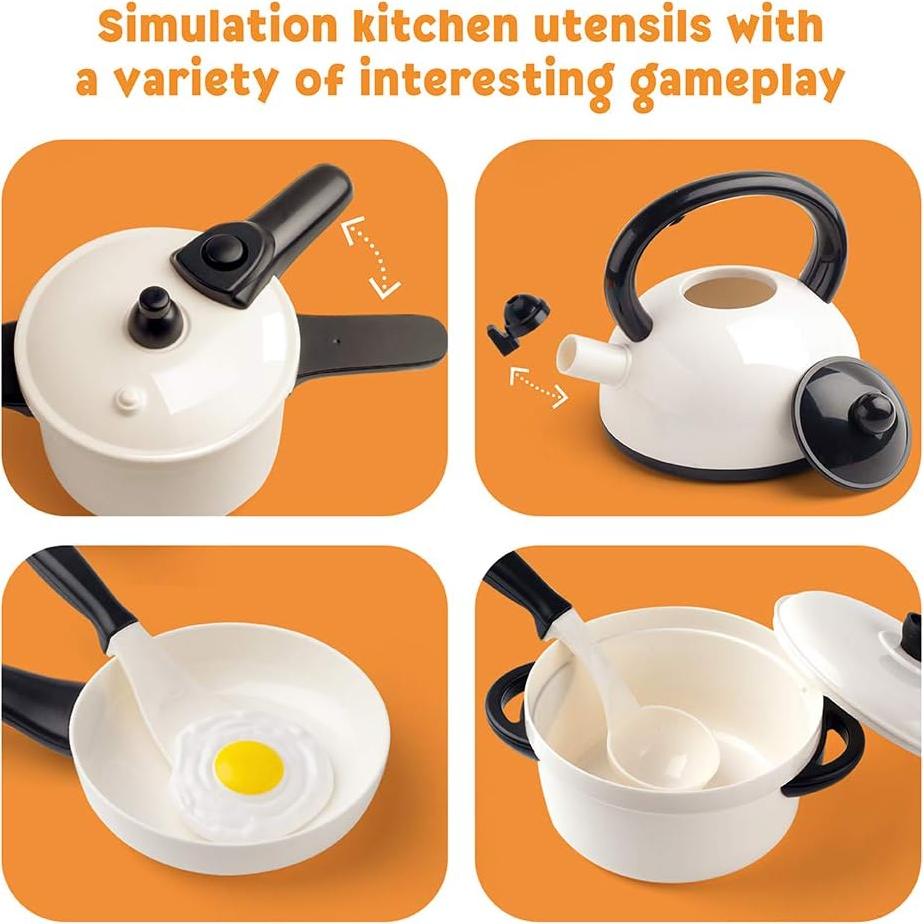 D-FantiX Juego de Cocina para Niños 24 Piezas Utensilios