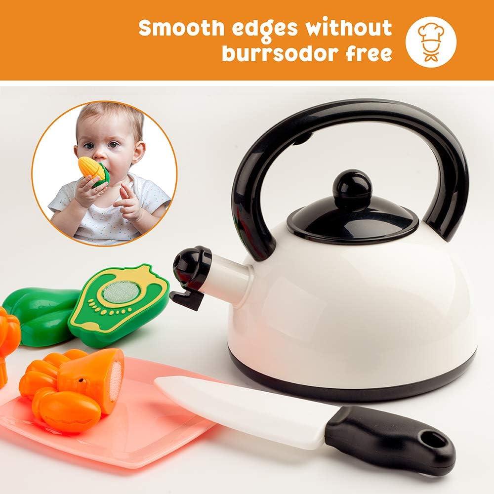 D-FantiX Juego de Cocina para Niños 24 Piezas Utensilios