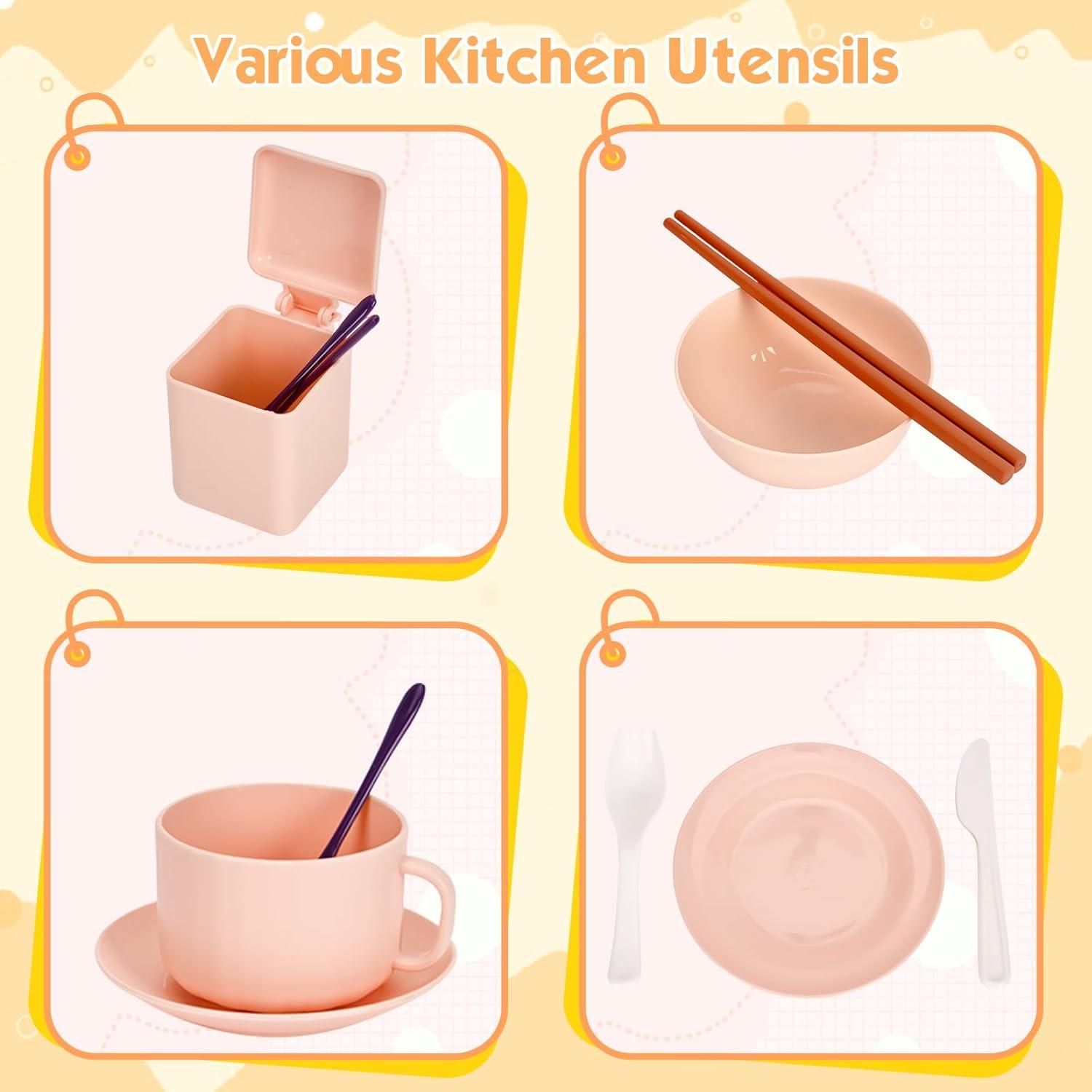 Juego de Cocina para Niños 56 Piezas Bruvoalon Rosa