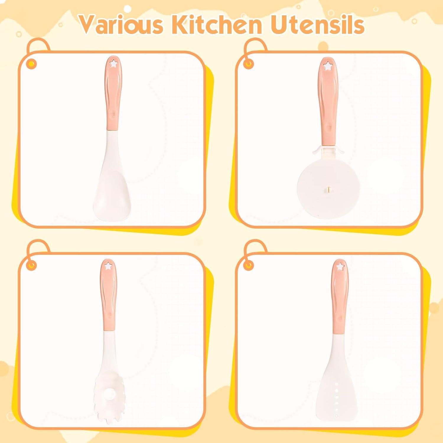 Juego de Cocina para Niños 56 Piezas Bruvoalon Rosa