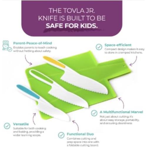Juego de cuchillo y tabla de cortar TOVLA JR. para niños 3+