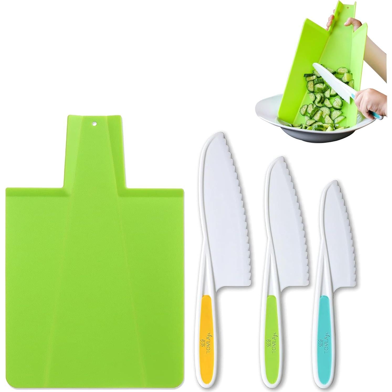 Juego de cuchillo y tabla de cortar TOVLA JR. para niños 3+