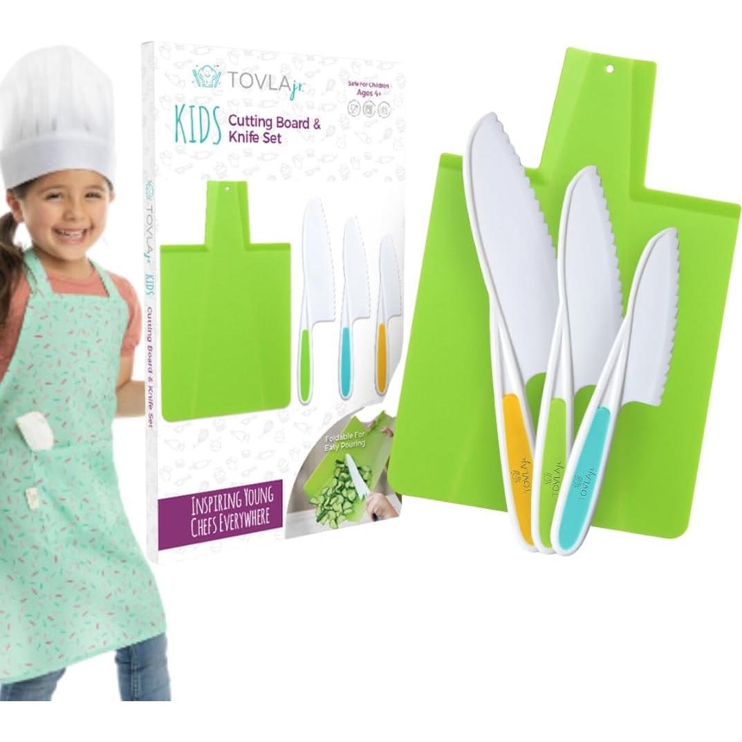 Juego de cuchillo y tabla de cortar TOVLA JR. para niños 3+