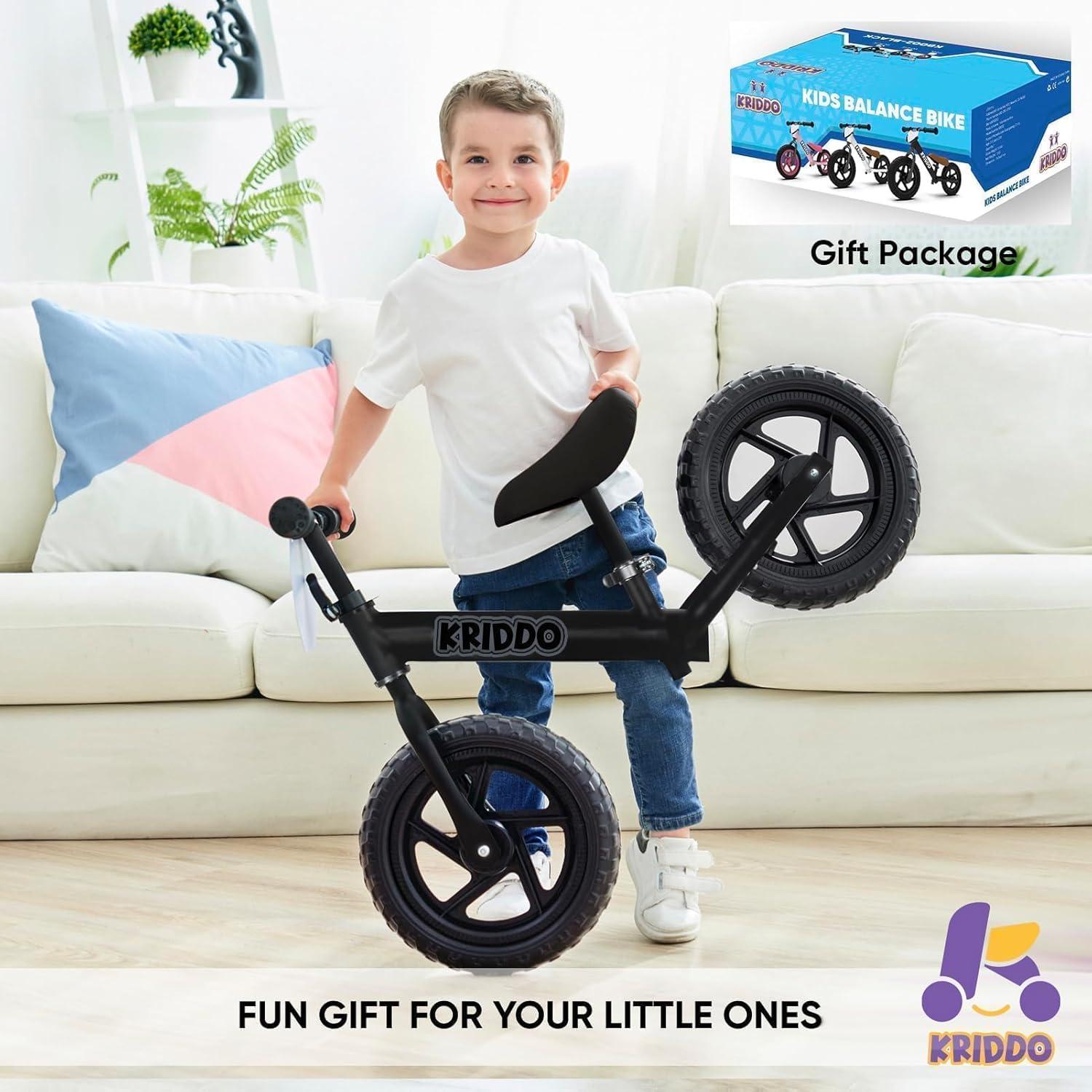 Bicicleta de Equilibrio KRIDDO para Niños 2-5 Años 12"