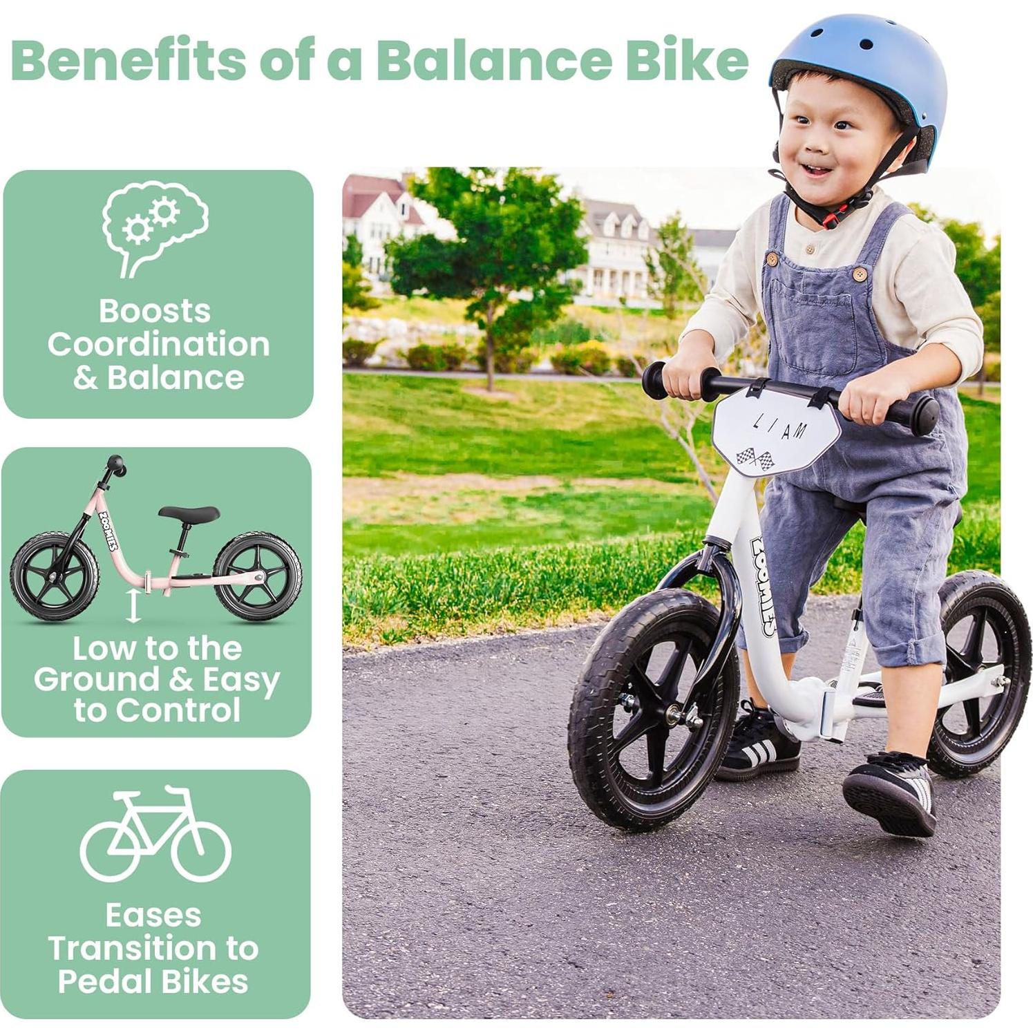 Bicicleta de Equilibrio Plegable Zoomies 12" para Niños 2-5 Años