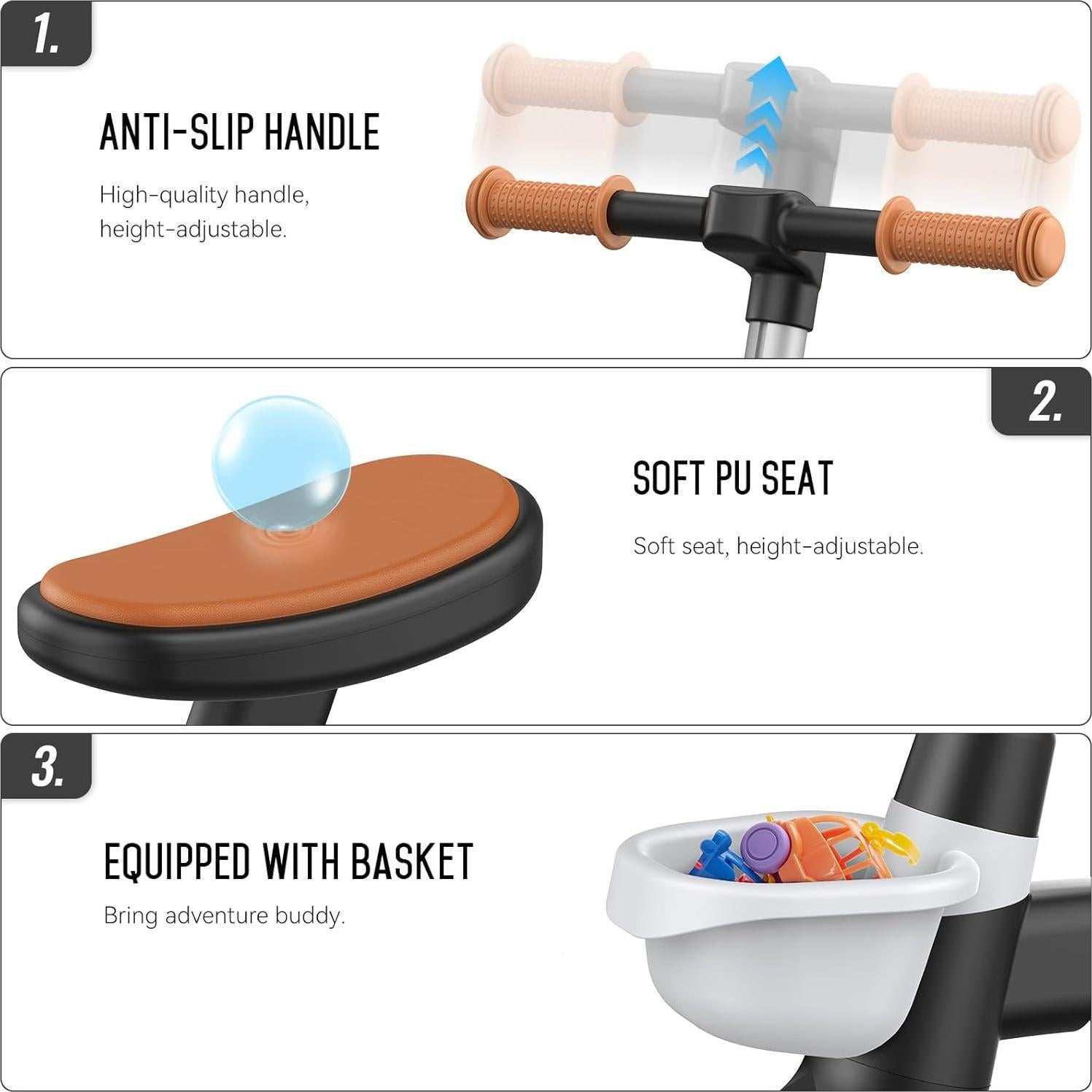 Bicicleta de Equilibrio SEREED B208 Plegable 12" para Niños