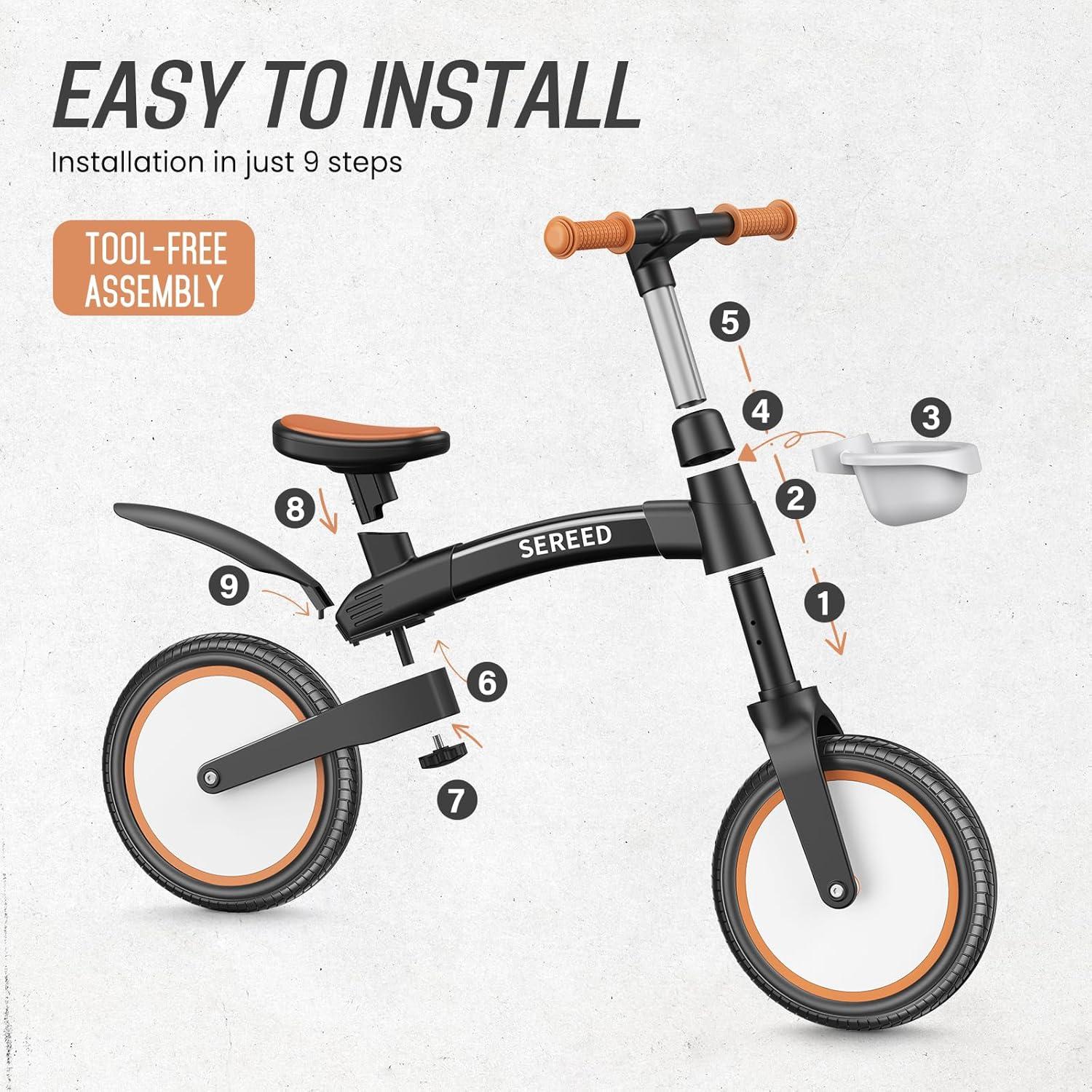 Bicicleta de Equilibrio SEREED B208 Plegable 12" para Niños