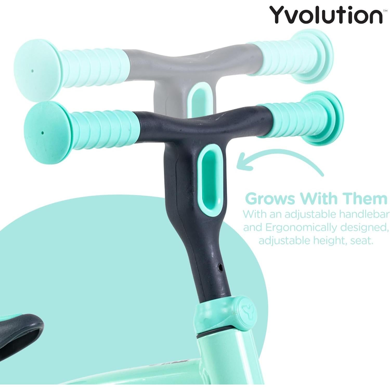 Bicicleta de Equilibrio Yvolution Y Velo Junior 9" Verde - Sin Pedales, Ajustable, 18 meses a 3 años