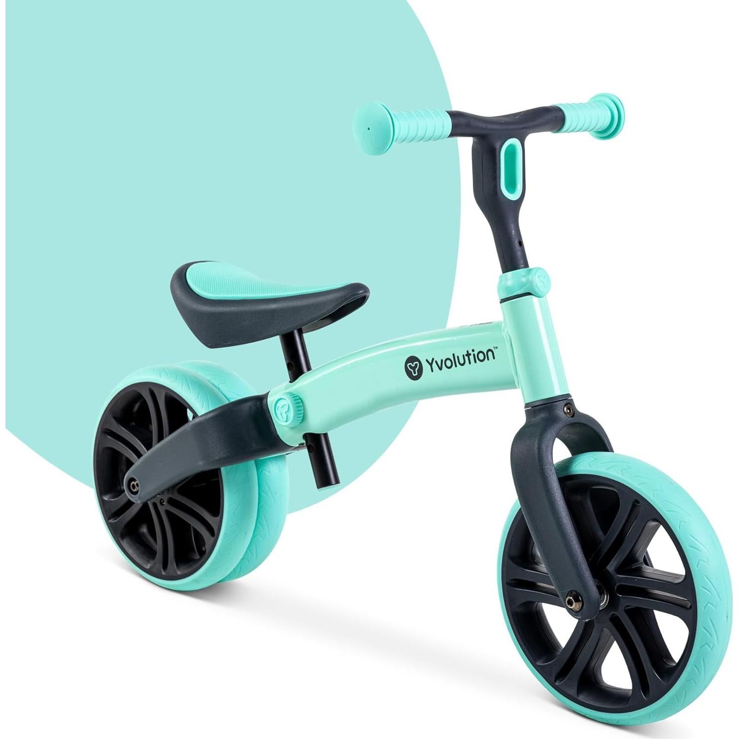 Bicicleta de Equilibrio Yvolution Y Velo Junior 9" Verde - Sin Pedales, Ajustable, 18 meses a 3 años