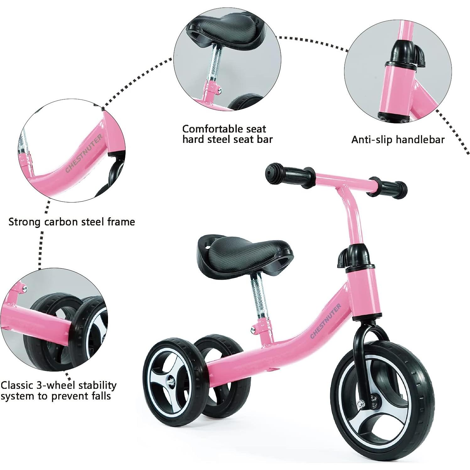 Bicicleta de Equilibrio CHESTNUTER Rosa para Bebés 1-3 Años