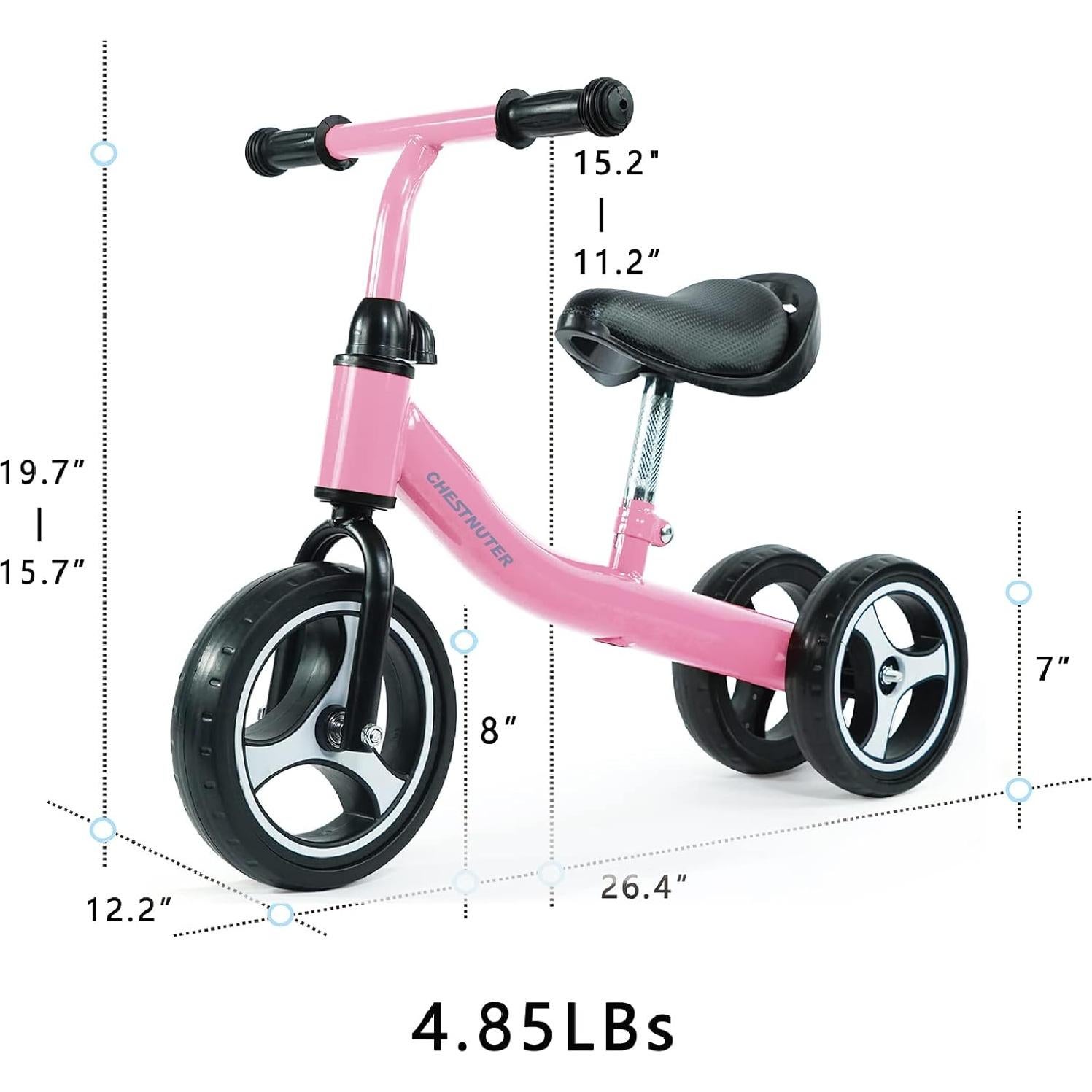 Bicicleta de Equilibrio CHESTNUTER Rosa para Bebés 1-3 Años
