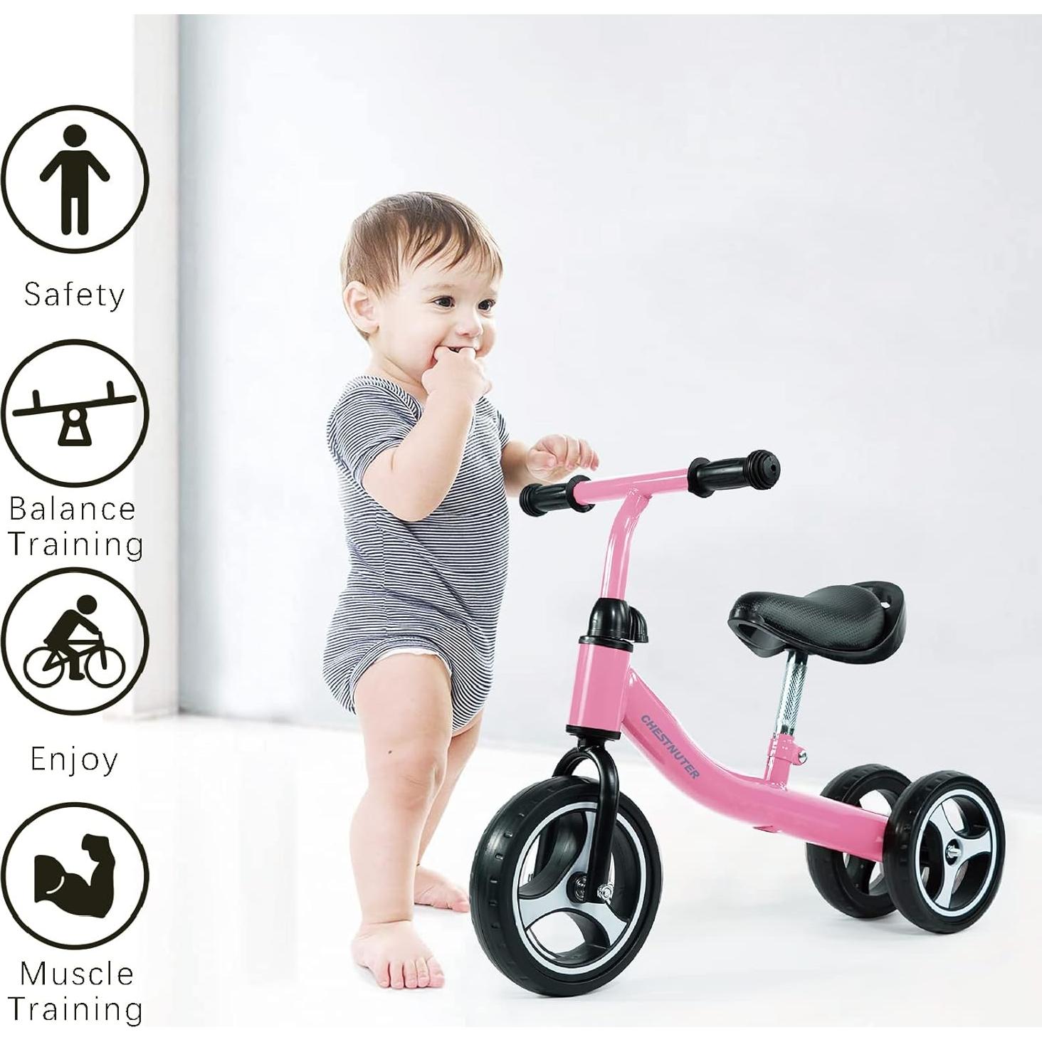 Bicicleta de Equilibrio CHESTNUTER Rosa para Bebés 1-3 Años