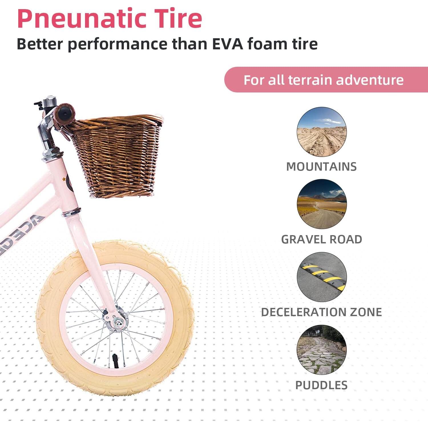 Bicicleta de Equilibrio ACEGER 12" Rosa para Niños 2-5 Años