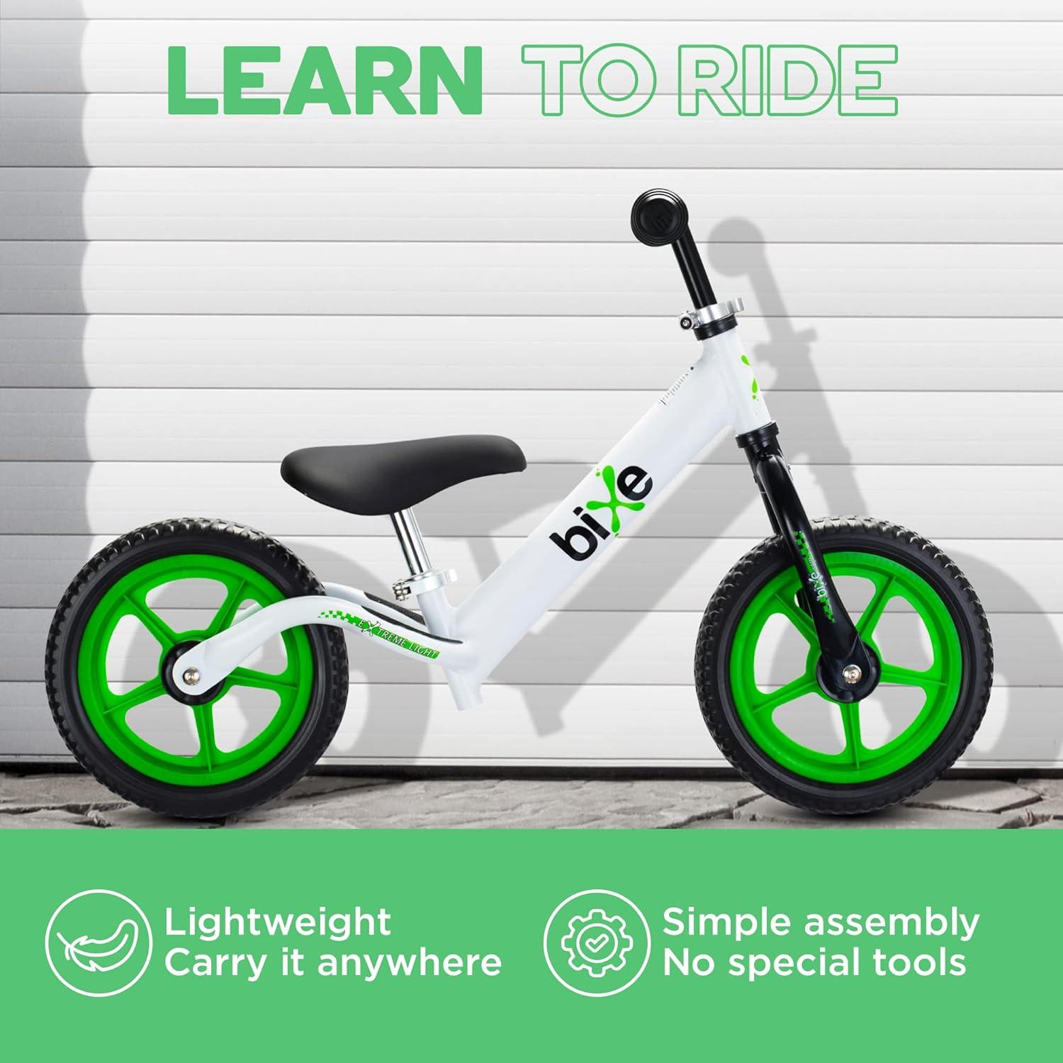 Bicicleta de Equilibrio Bixe 30cm Aluminio Verde para Niños