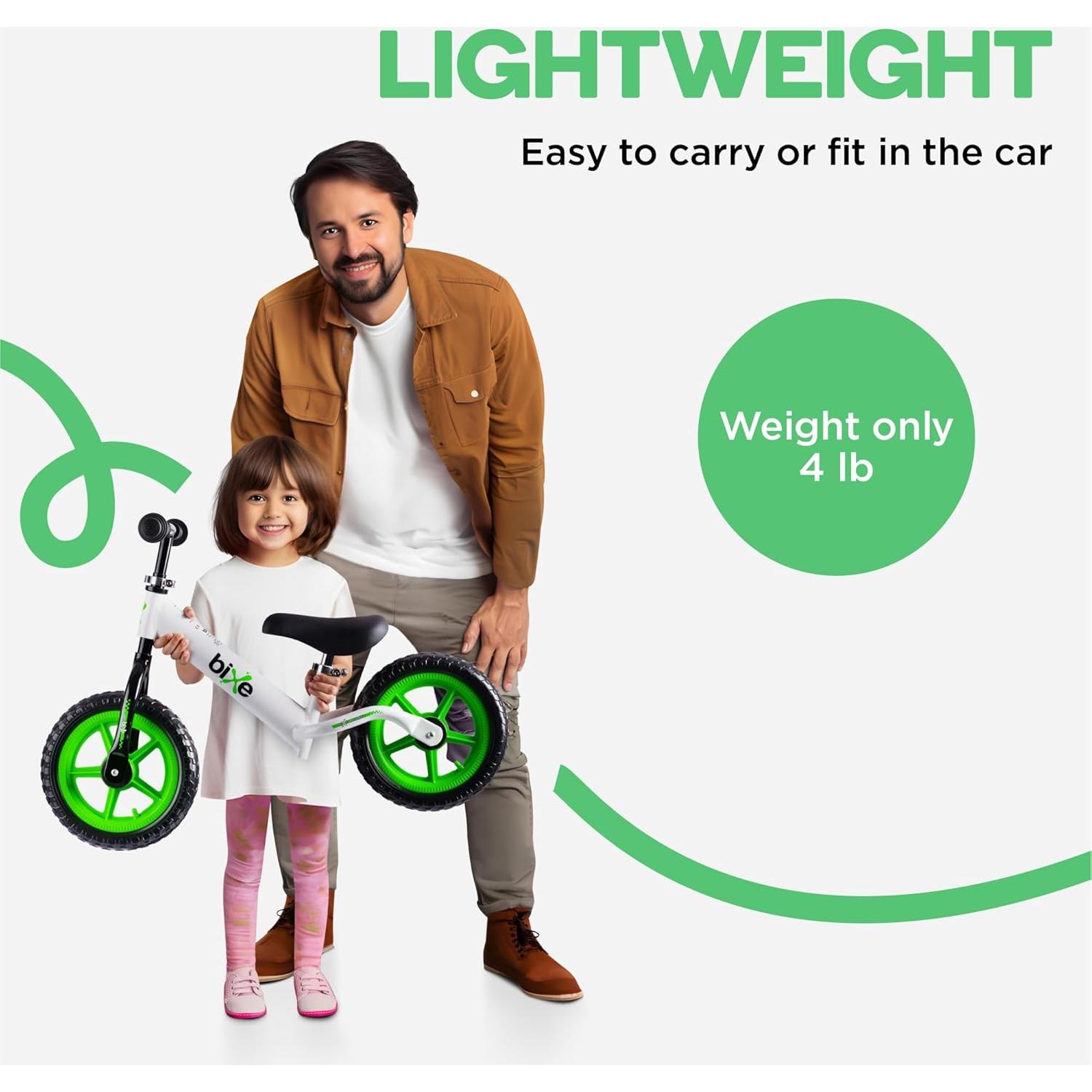 Bicicleta de Equilibrio Bixe 30cm Aluminio Verde para Niños