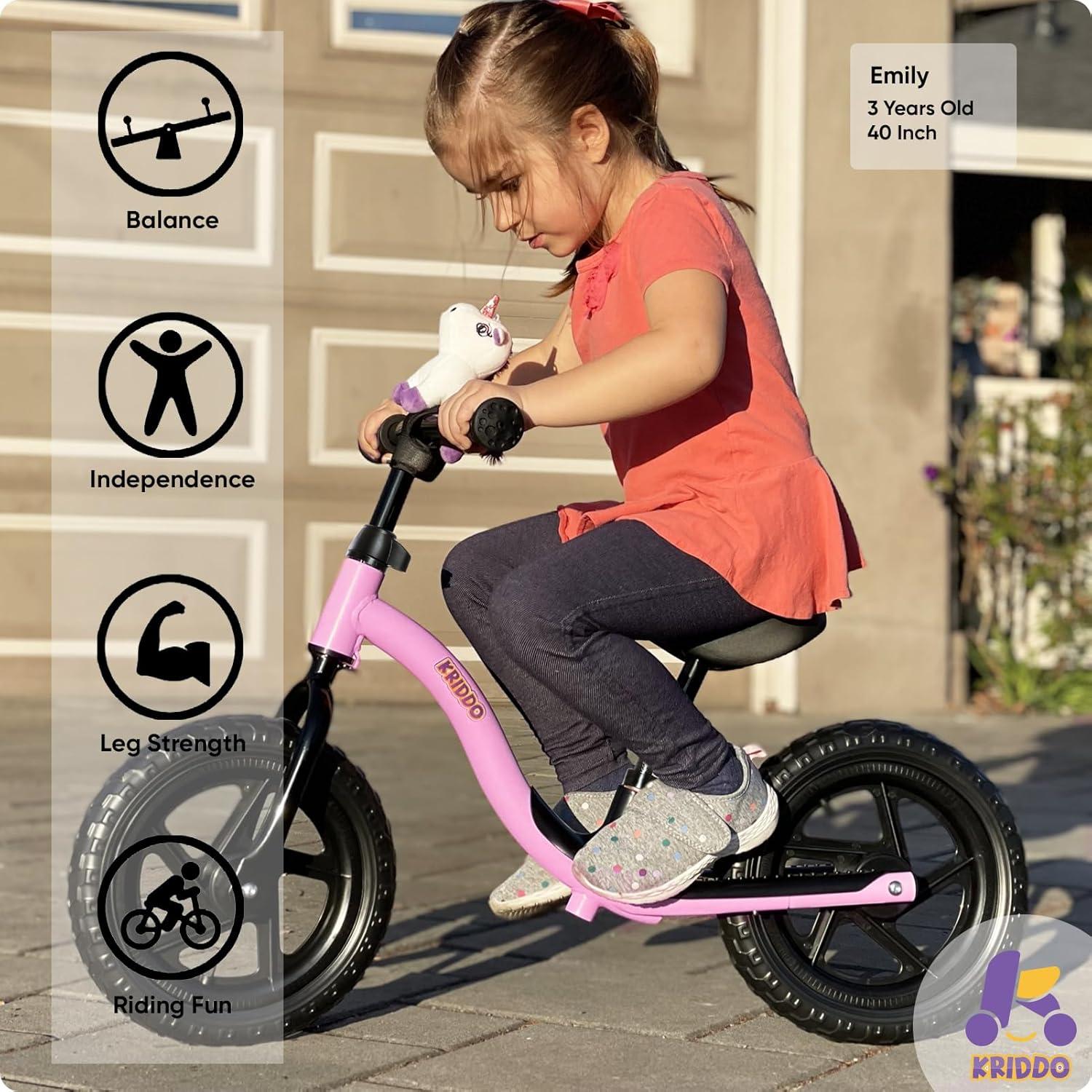 Bicicleta de Equilibrio KRIDDO para Niños 2 a 5 Años Púrpura
