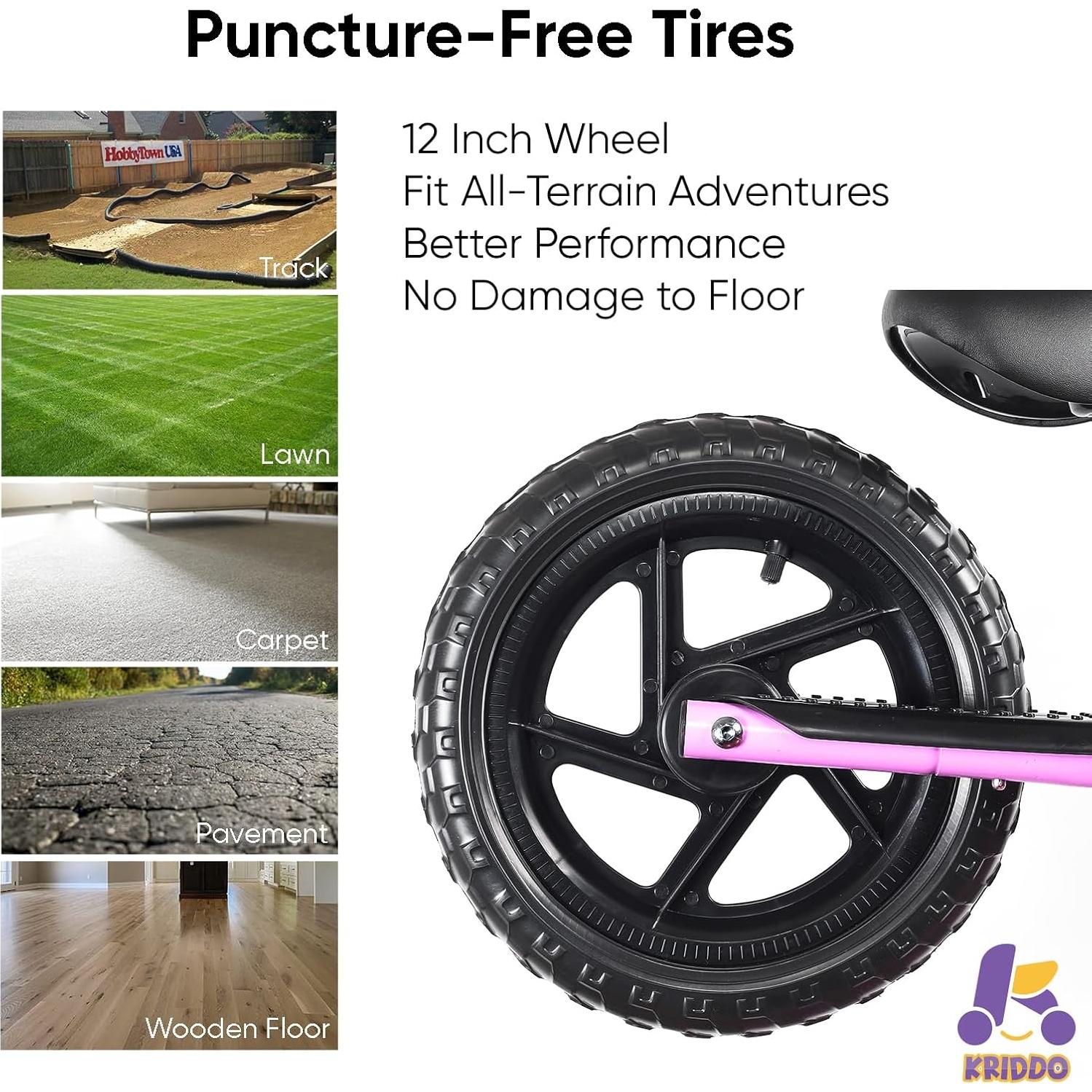 Bicicleta de Equilibrio KRIDDO para Niños 2 a 5 Años Púrpura