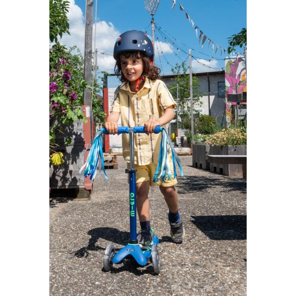 Scooter Micro Mini Deluxe LED 3 Ruedas Azul Cristal