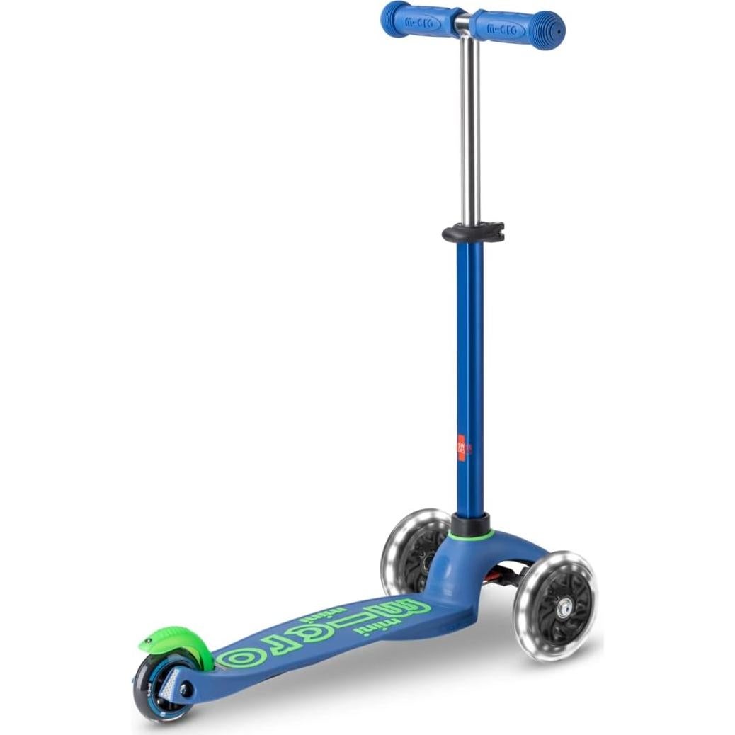 Scooter Micro Mini Deluxe LED 3 Ruedas Azul Cristal