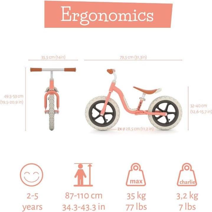 Bicicleta de Equilibrio Chillafish Charlie Lux 12" para Niños 2-5 Años