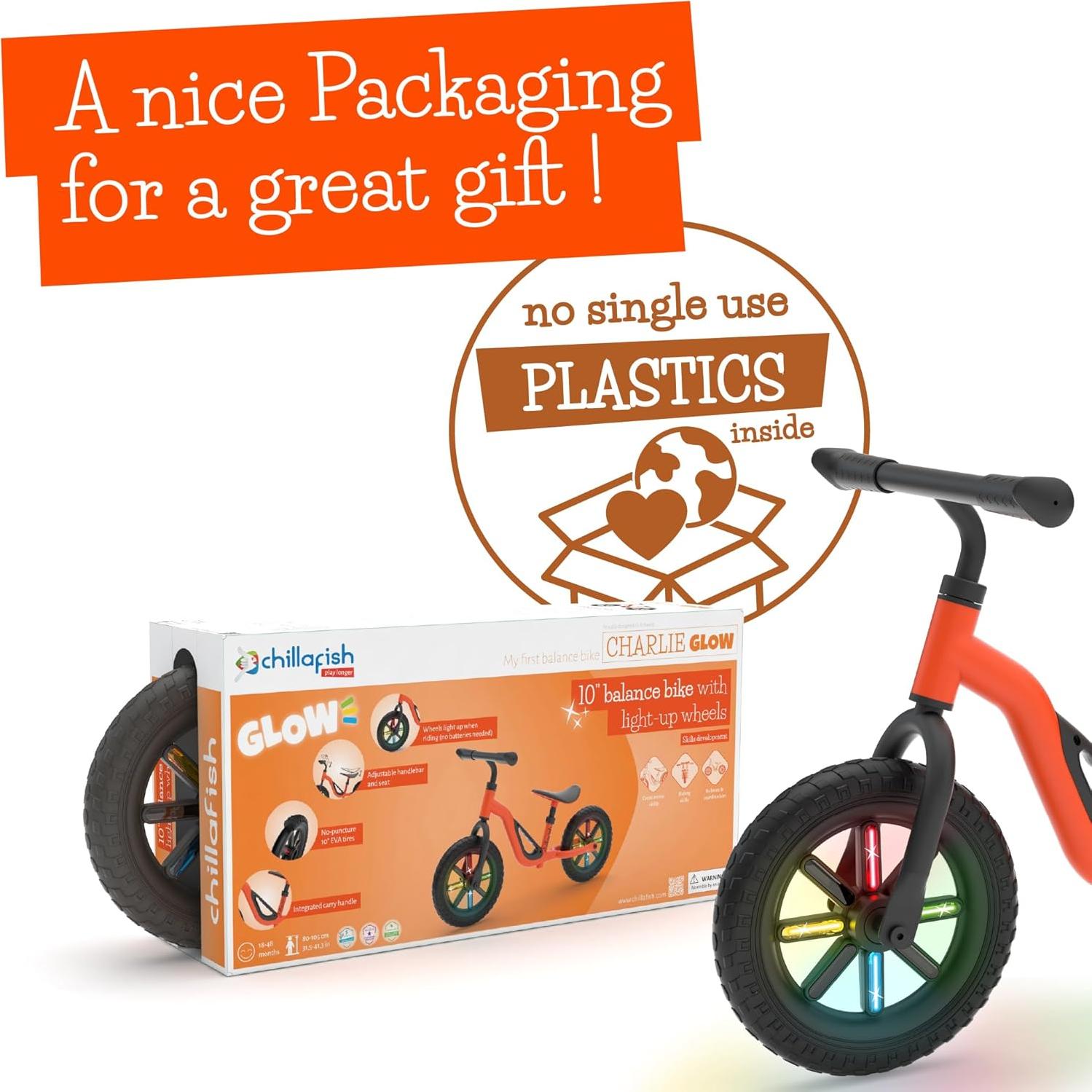 Bicicleta de Equilibrio Chillafish Charlie Naranja 25.4 cm