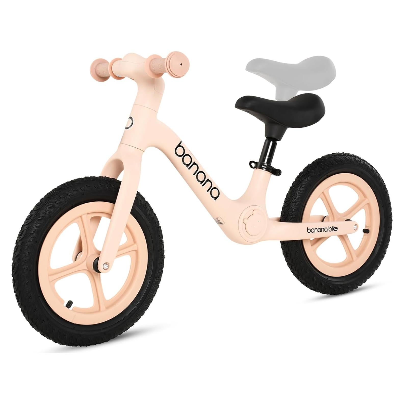 Bicicleta de Equilibrio Banana Bike Rosa Suave para Niños 2-6 Años