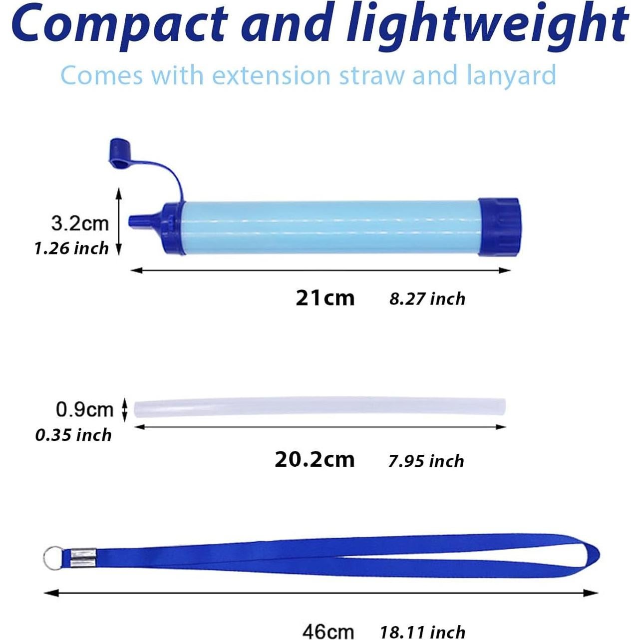 Popote Filtro de Agua MHarbor 1 Paquete Portátil Azul