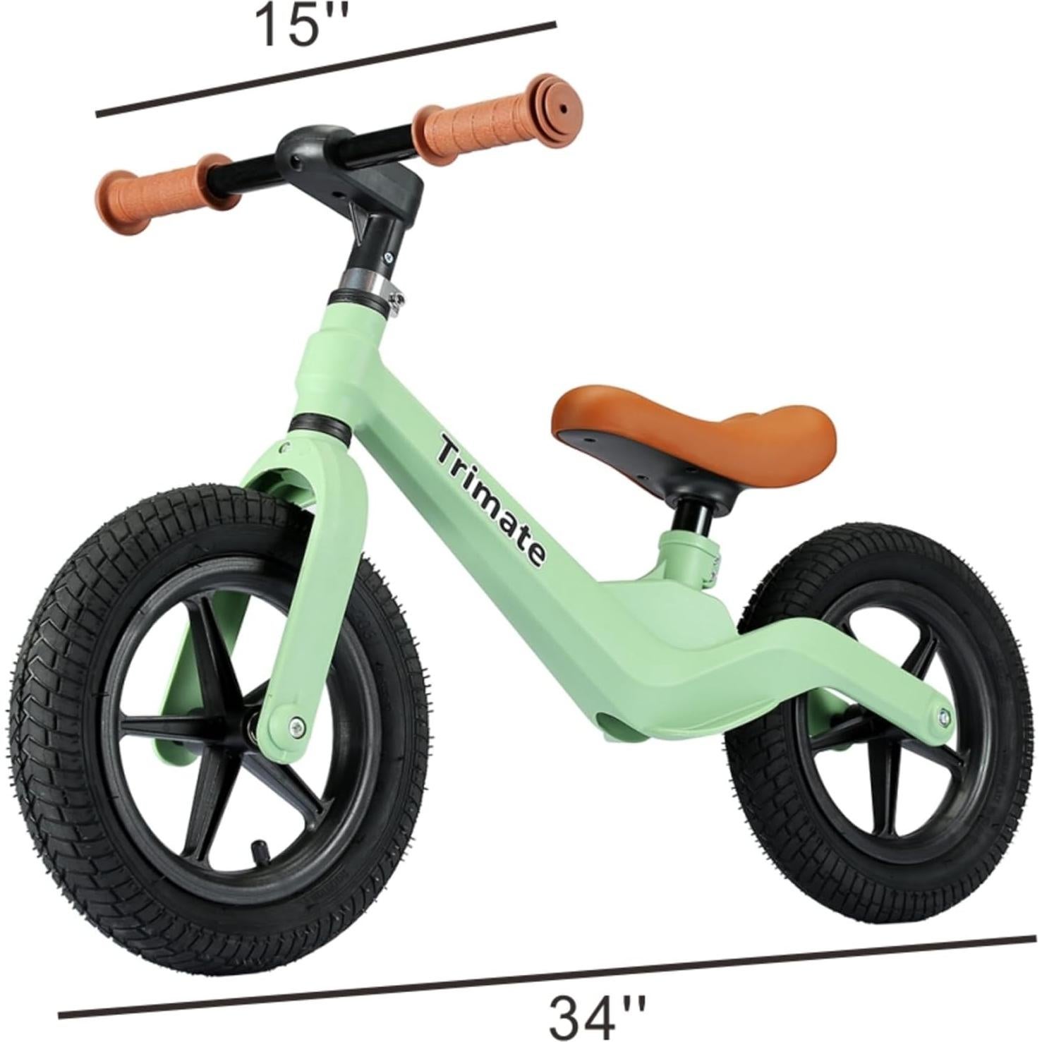 Bicicleta de Equilibrio Trimate Verde 12" para Niños 3-5 Años